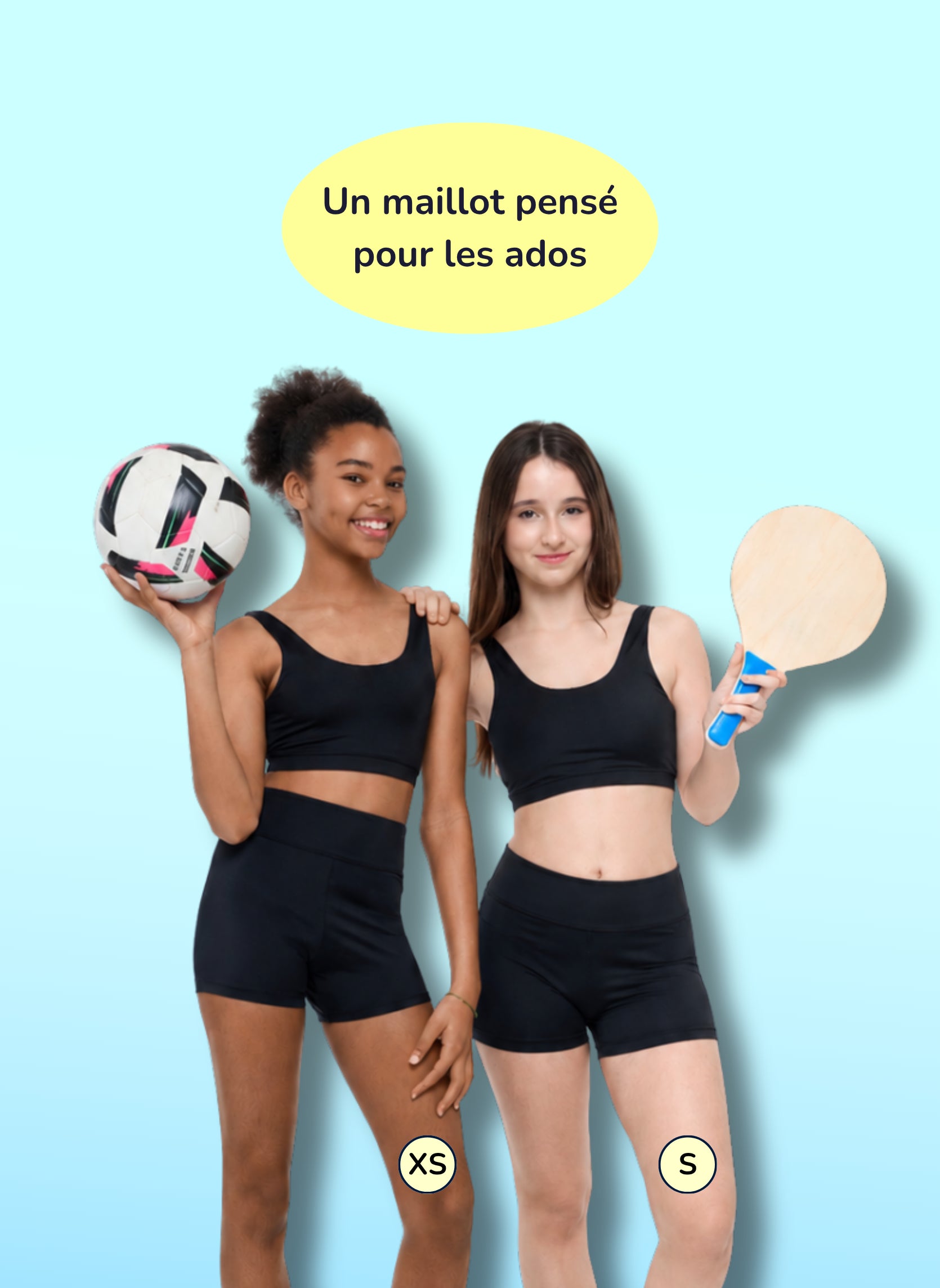Shorty Menstruel flux abondant pour ado noir - Alia | Sorio®