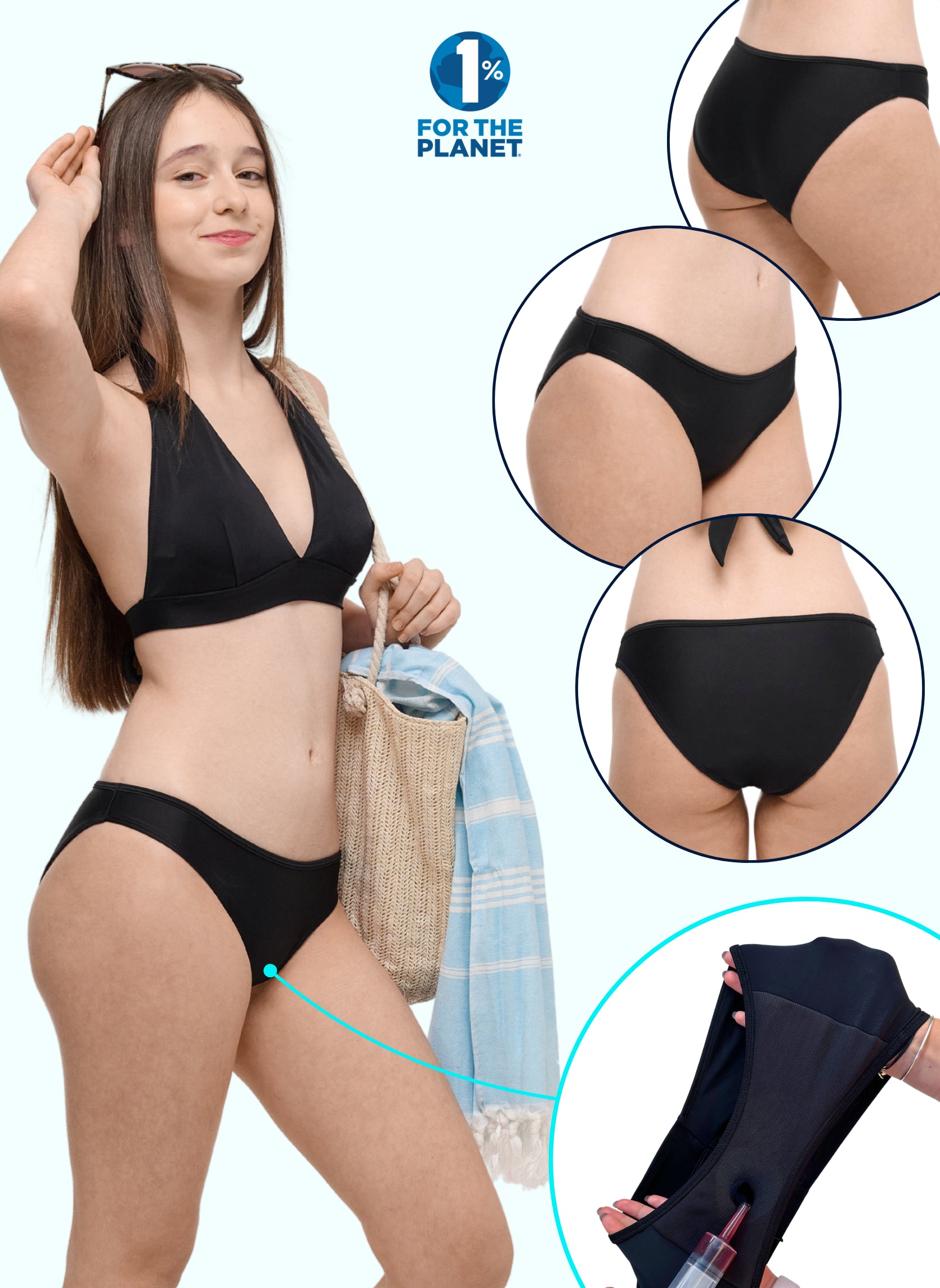 bas de maillot menstruel pour flux abondant ados xxs