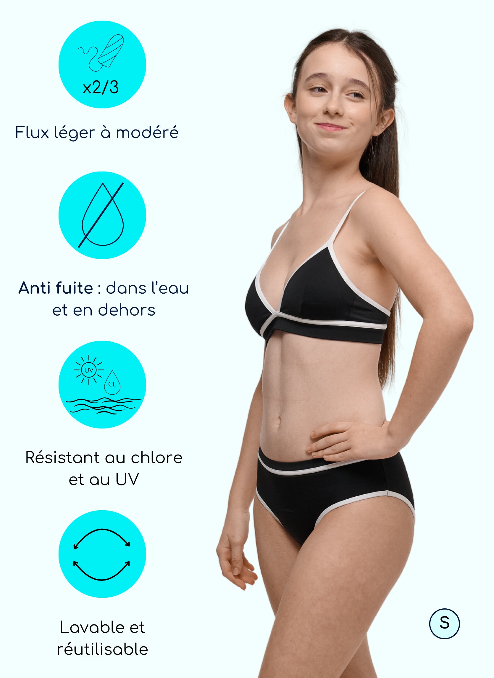 bas de maillot de bain menstruel adolescentes 12 ans