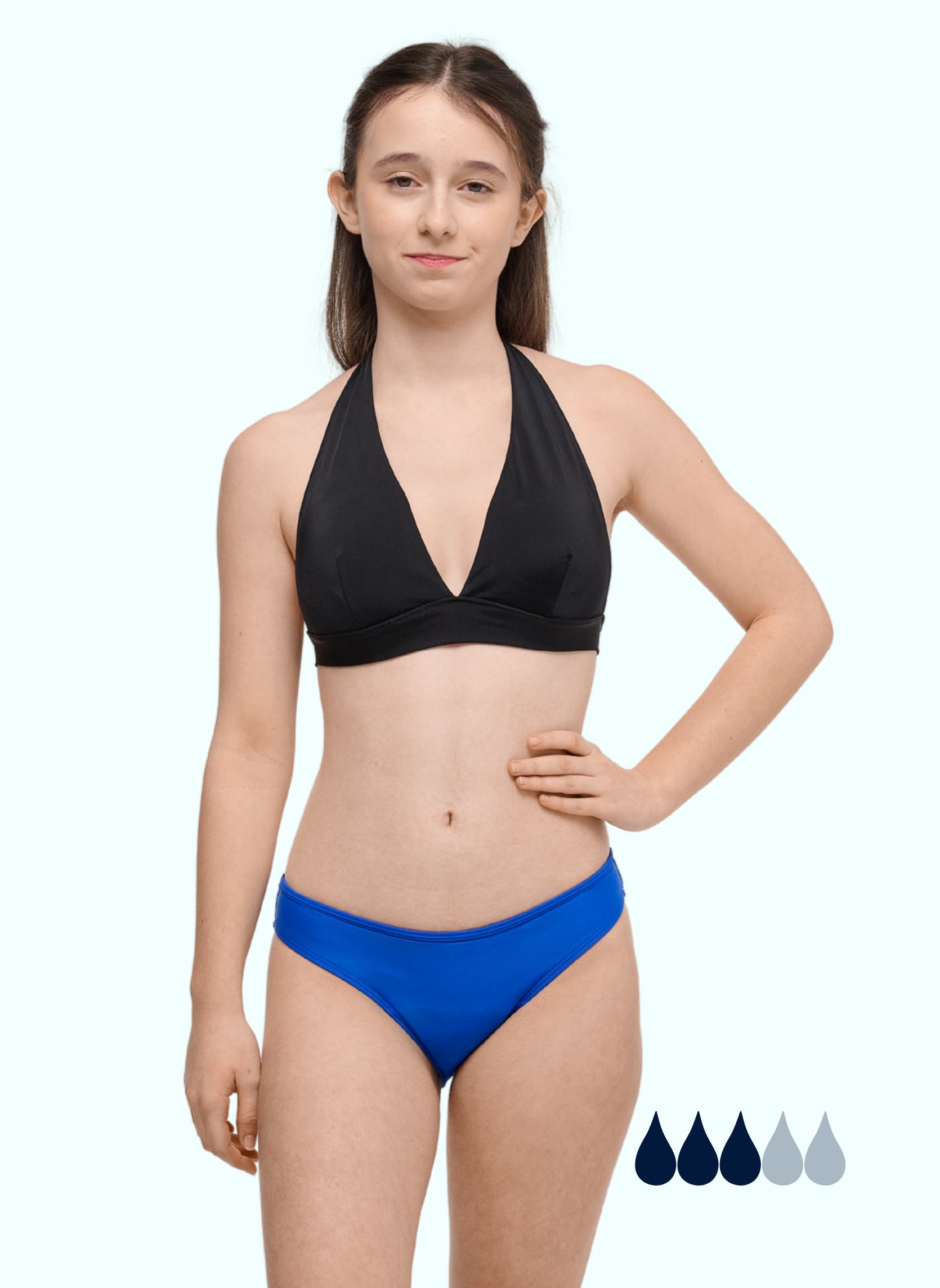 bas de maillot de bain menstruel bleu adolescente sans fuite