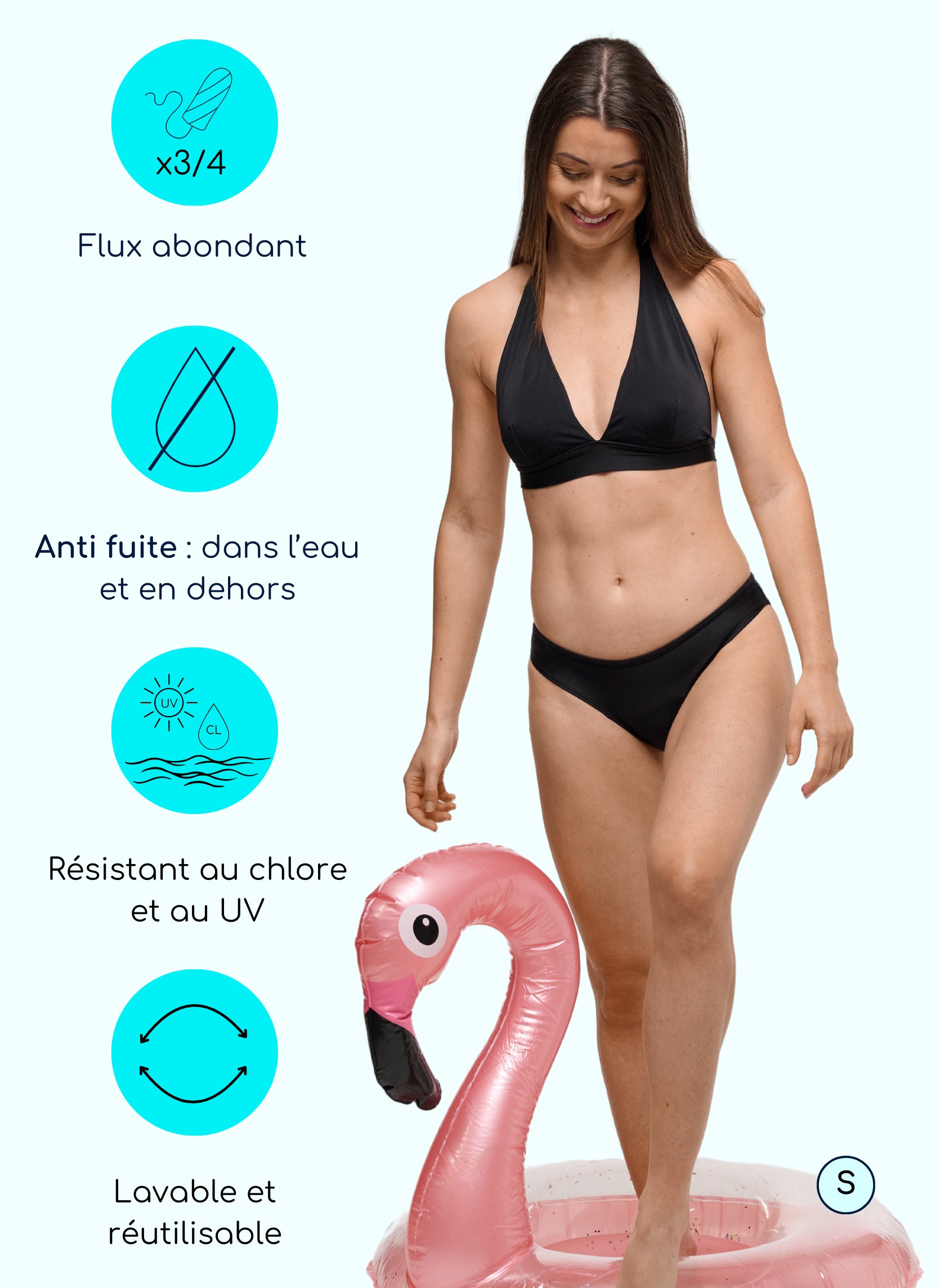 bas de maillot de bain menstruel flux abondant antifuite