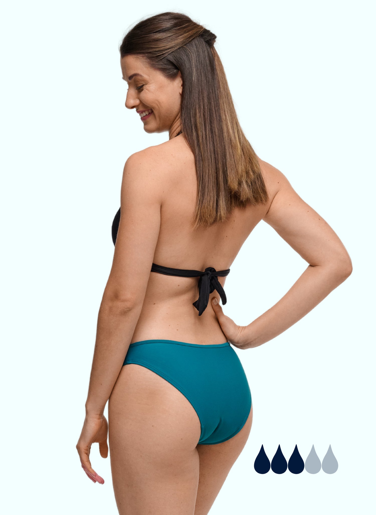 bas de maillot menstruel eva vert femme dos