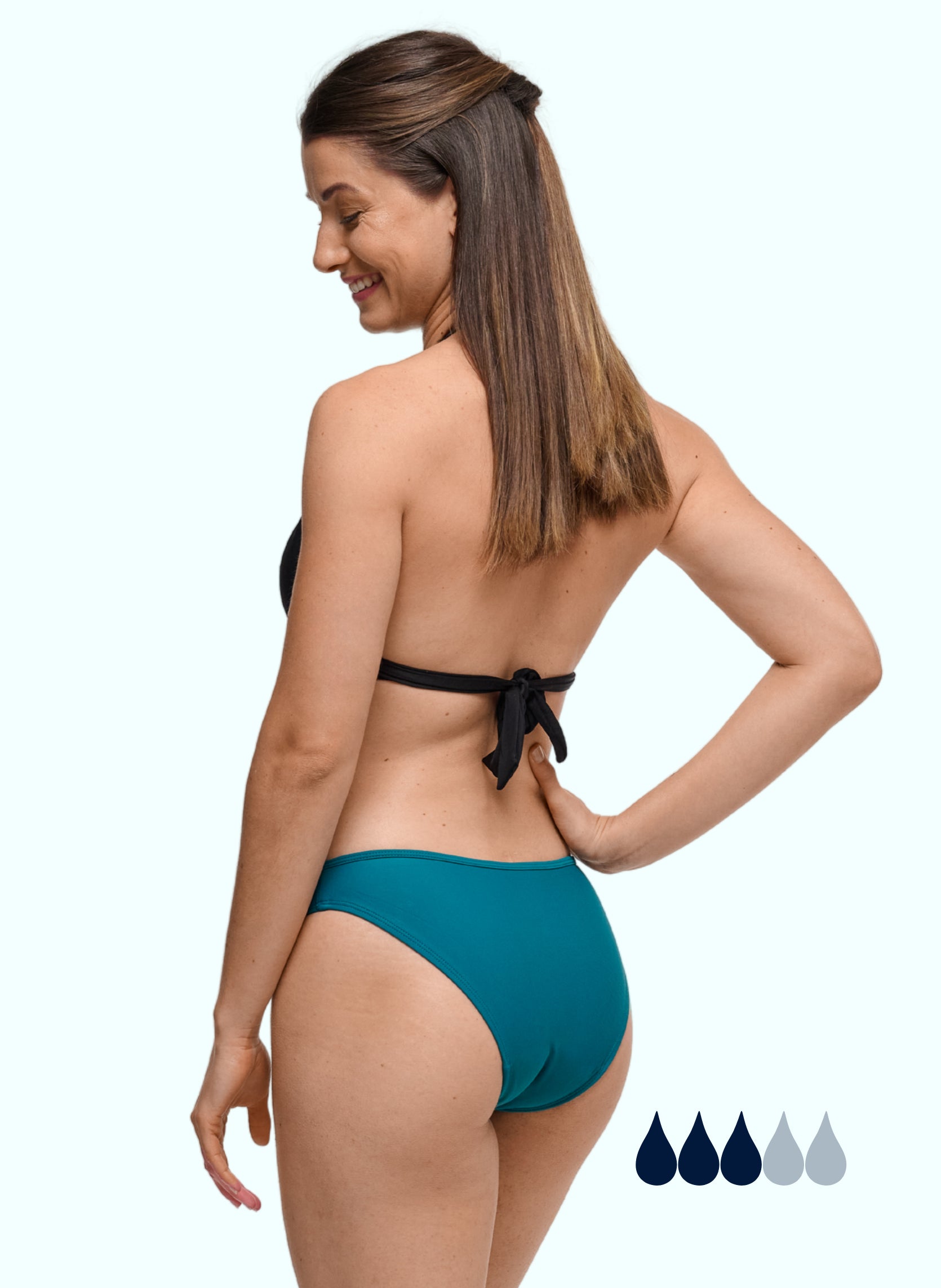 bas de maillot menstruel eva vert femme dos