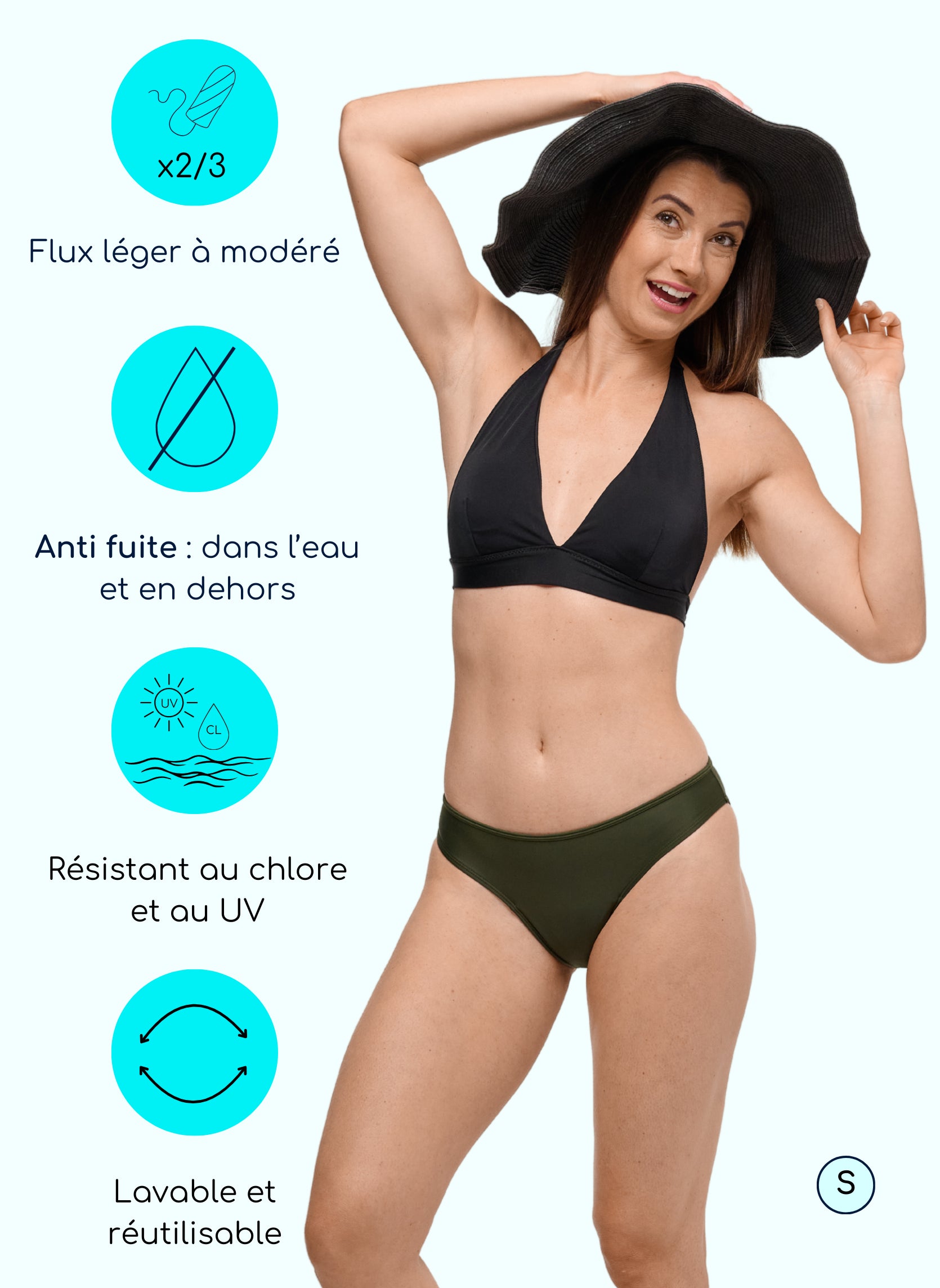 bas menstruel eva vert kaki femme