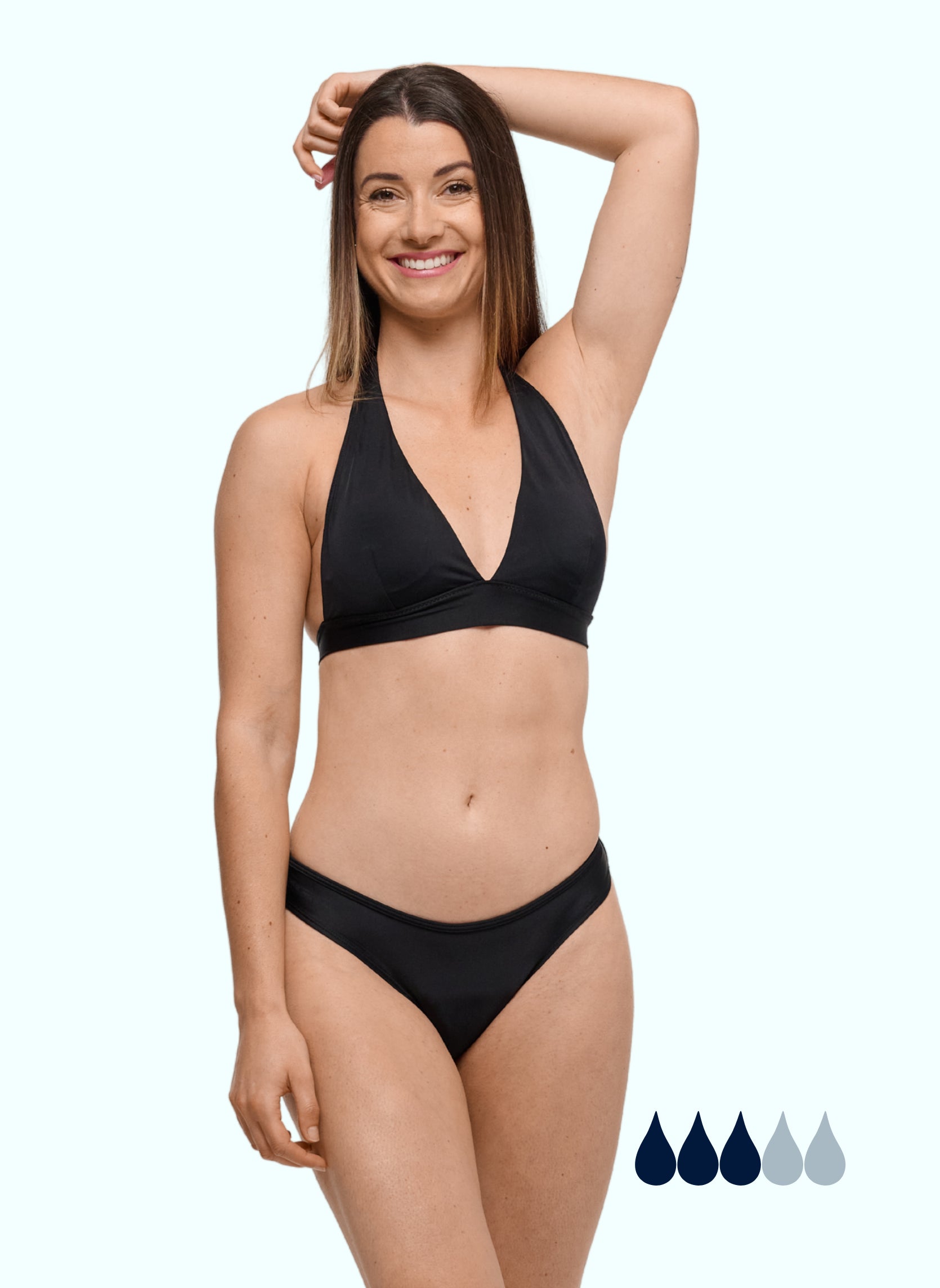 ensemble de maillot menstruel noir femme eva lya