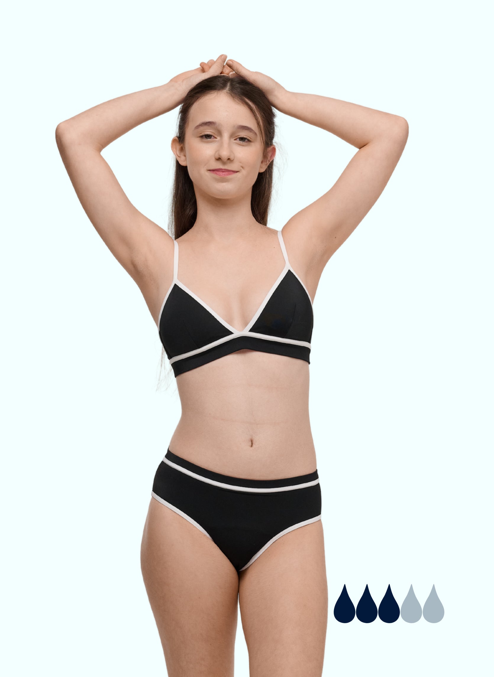 ensemble bas et haut maillot menstruel ava pour adolescentes