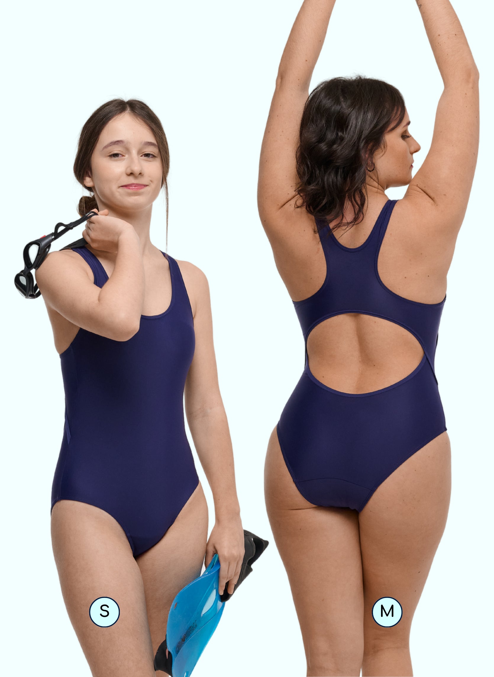 maillot menstruel 1 pièce bleu adolescente
