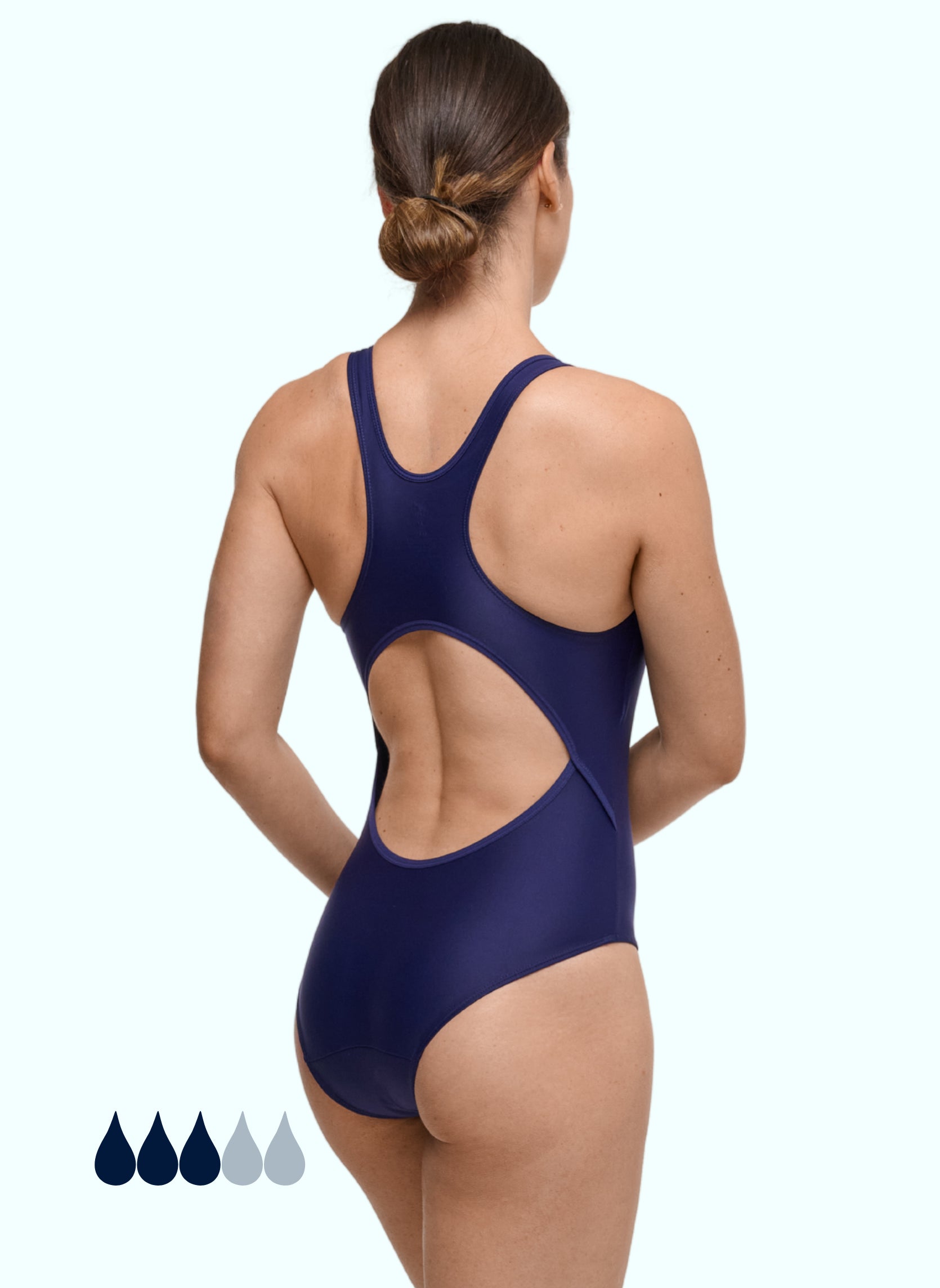 maillot de bain menstruel 1 pièce bleu natation