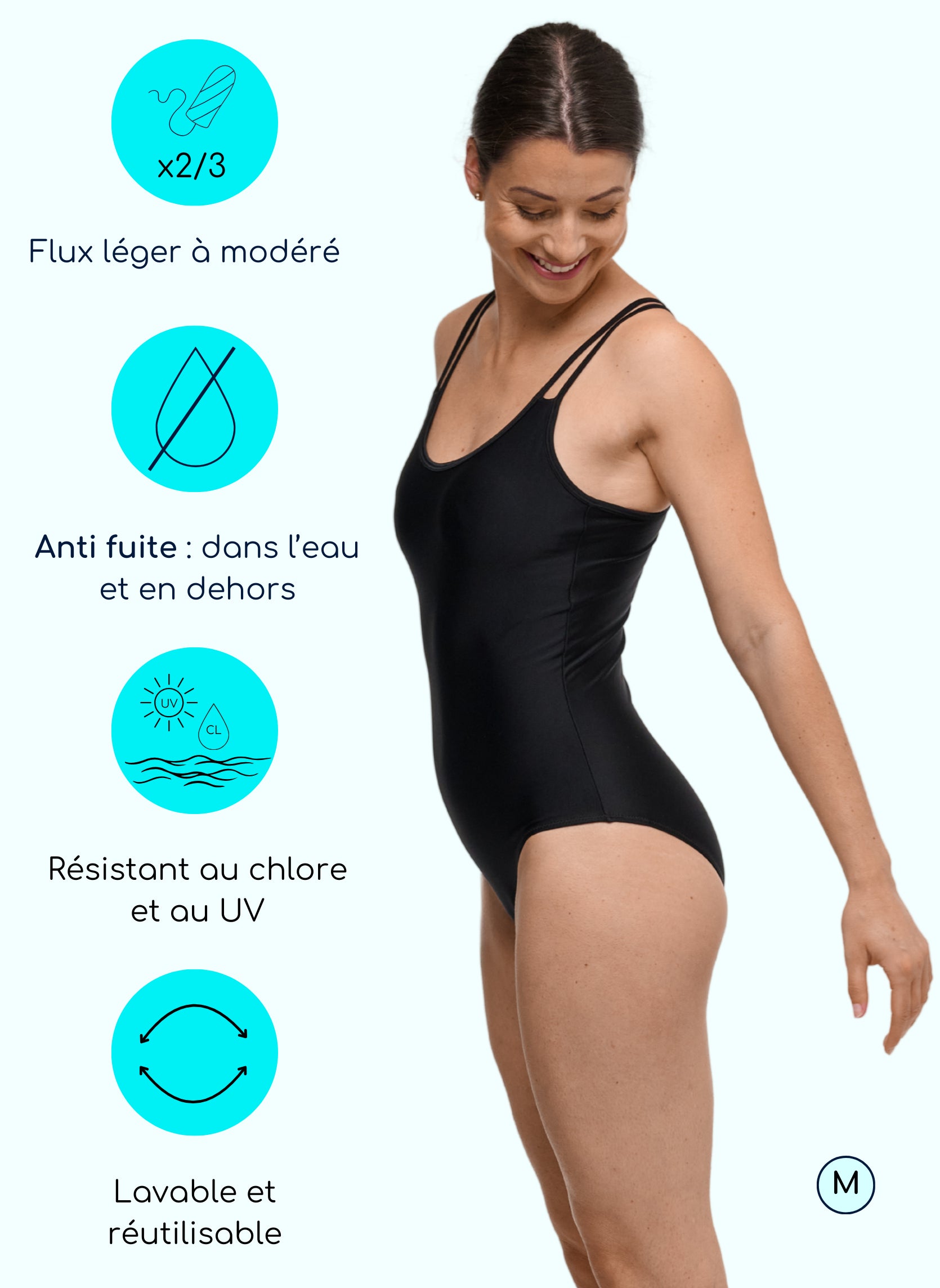 maillot menstruel 1 pièce sans fuite