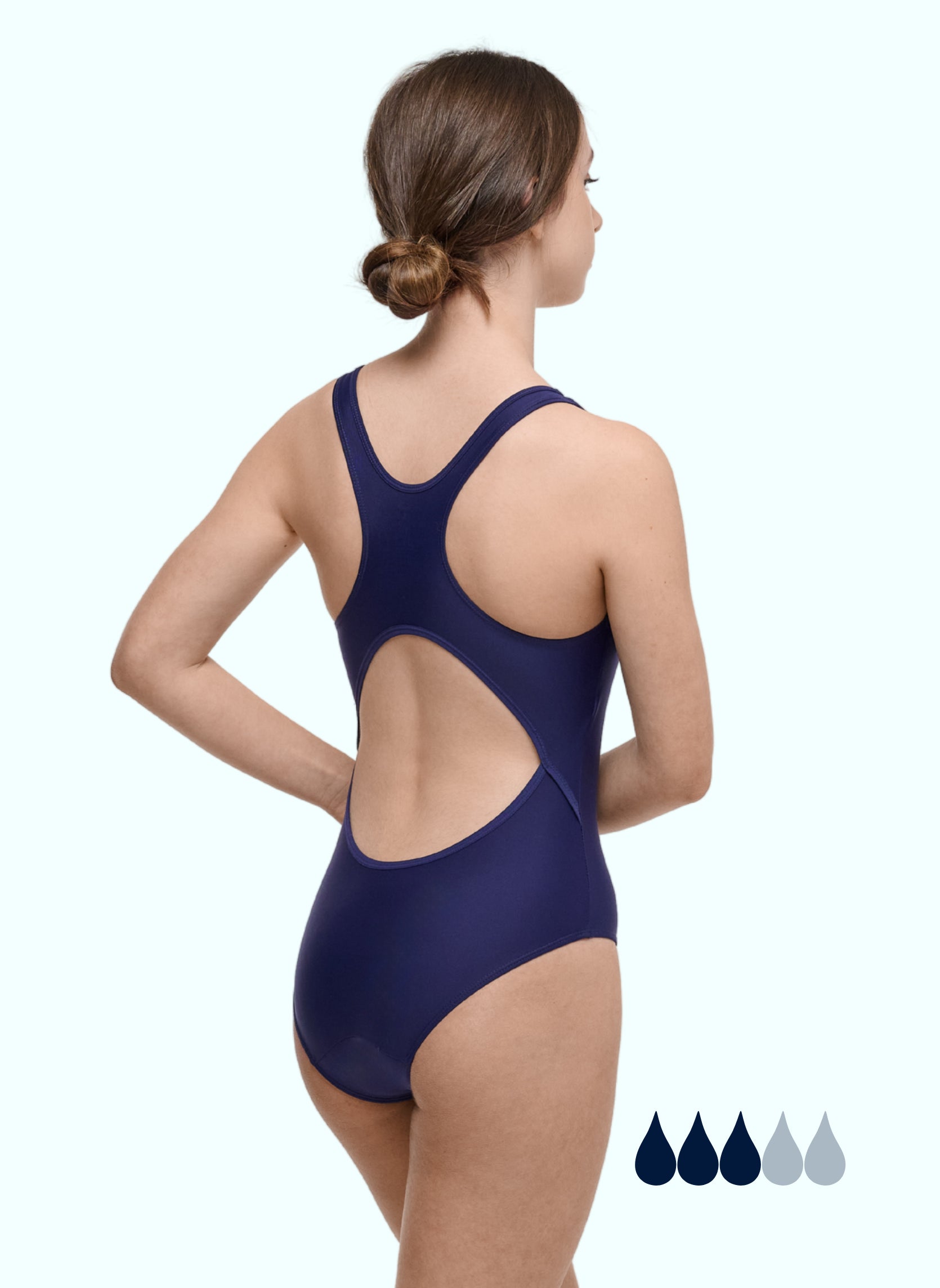 maillot menstruel 1 pièce nageur bleu pour ados