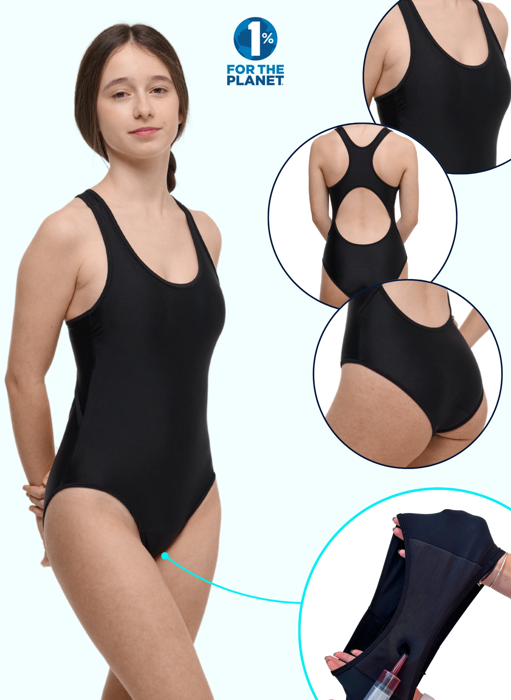 maillot de bain menstruel 1 pièce ado 12 ans piscine