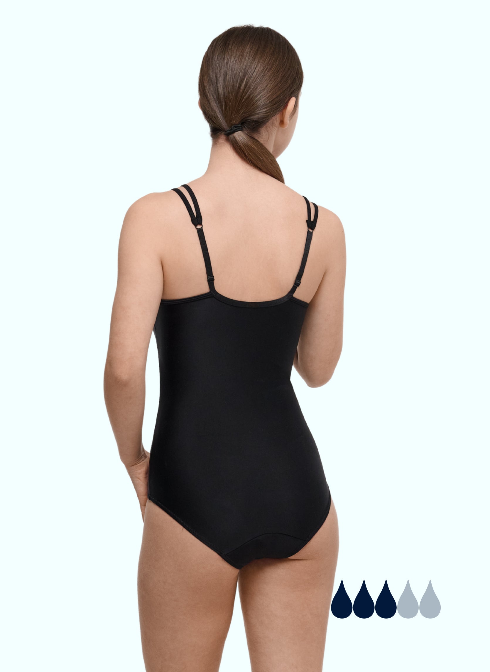 maillot de bain menstruel 1 pièce ado bretelles ajustables