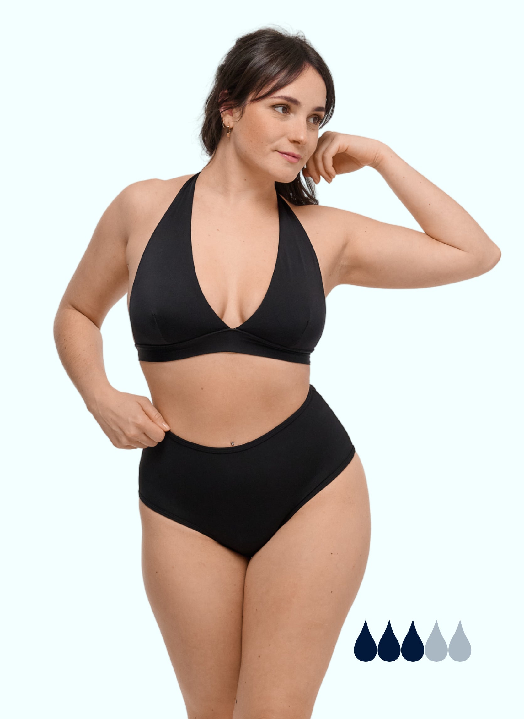 bas menstruel couvrant taille haute