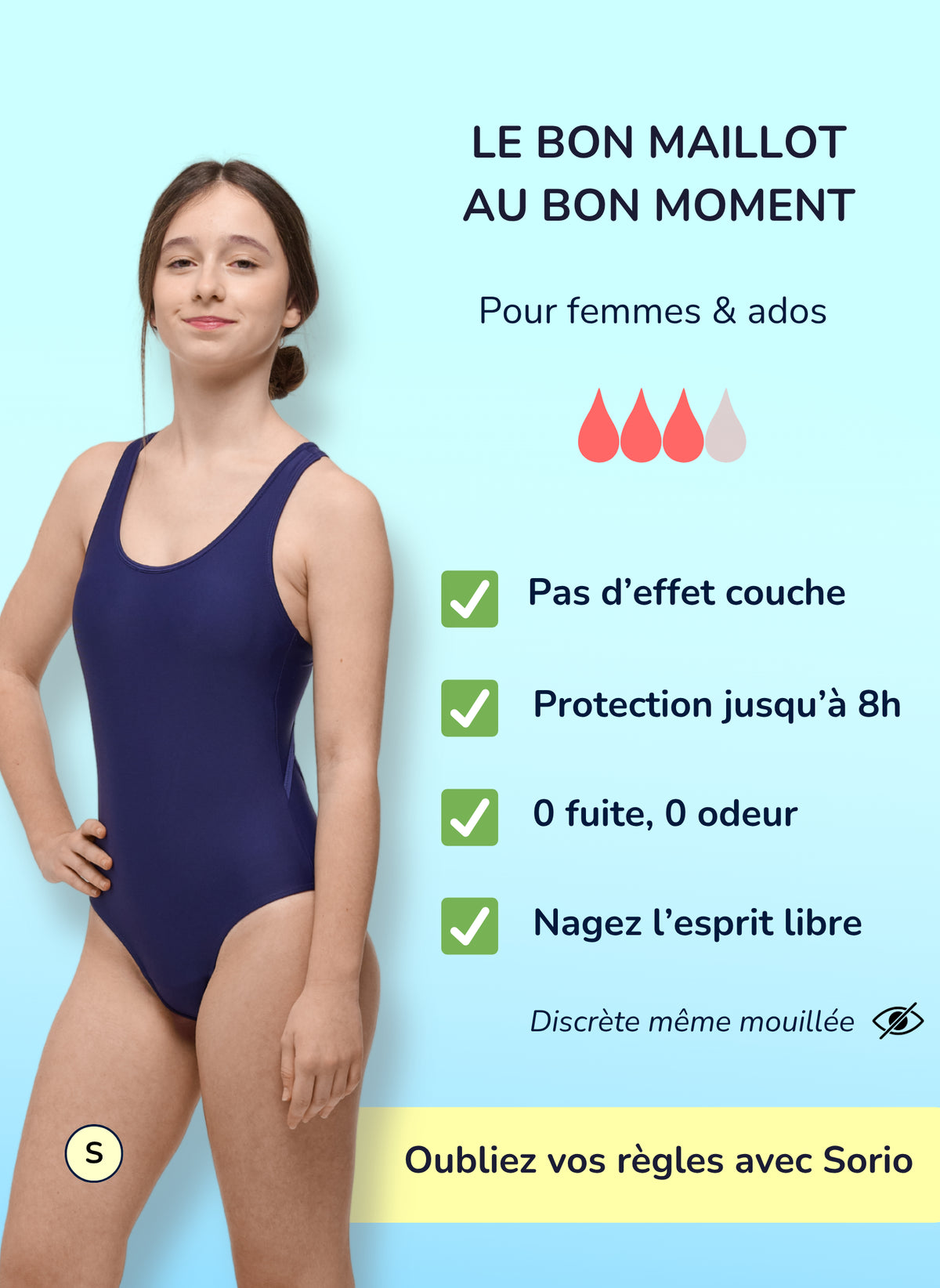 Lola Blau – Perioden Badeanzug für Teenager | Sorio®