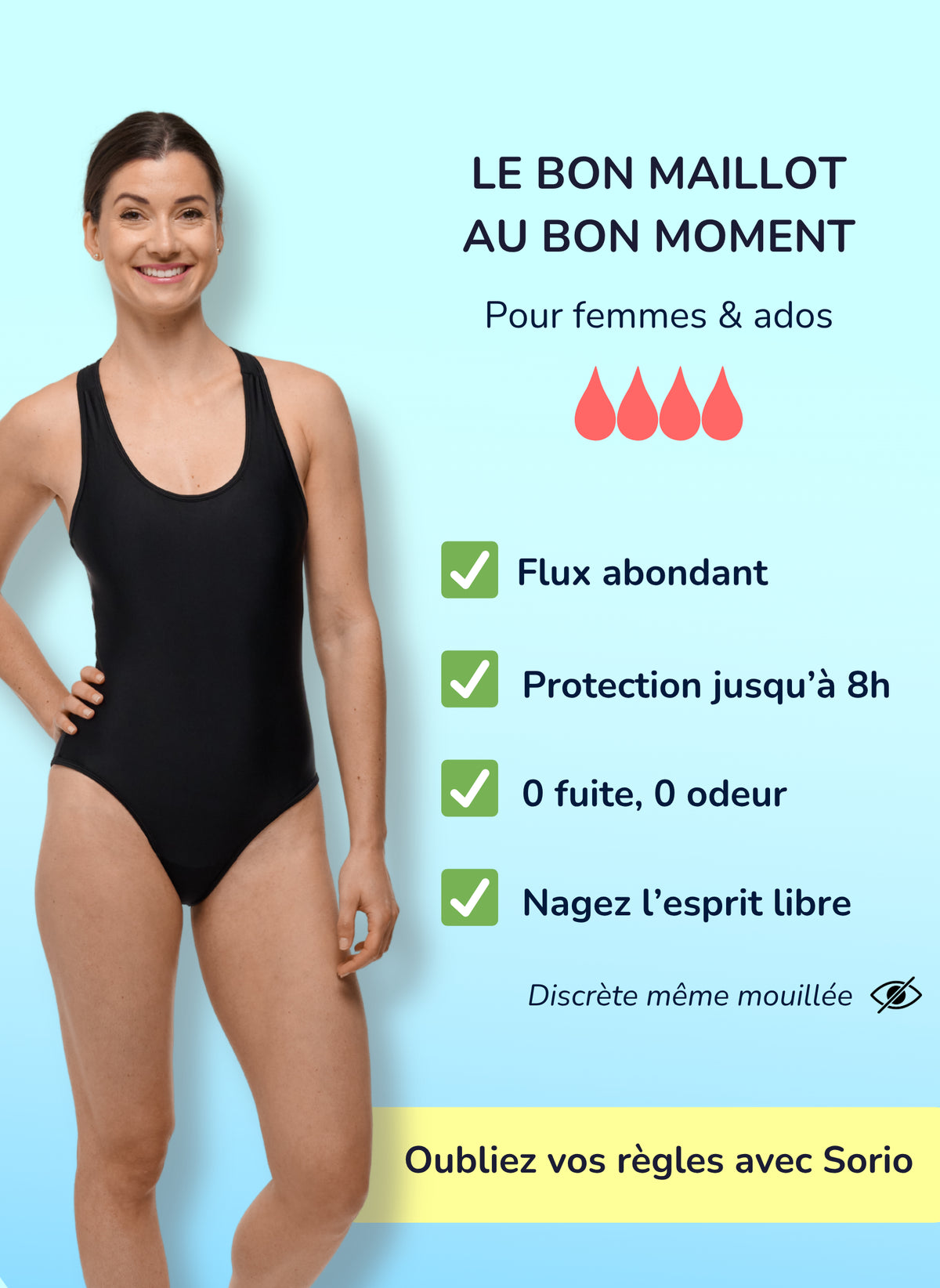 Lola - One-Piece Period Swimwear for Heavy Flow | Sorio®