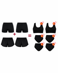 2 shortys Alia abondants + 2 shorts Gia = 2 brassières Gina et 4 Jenna offertes