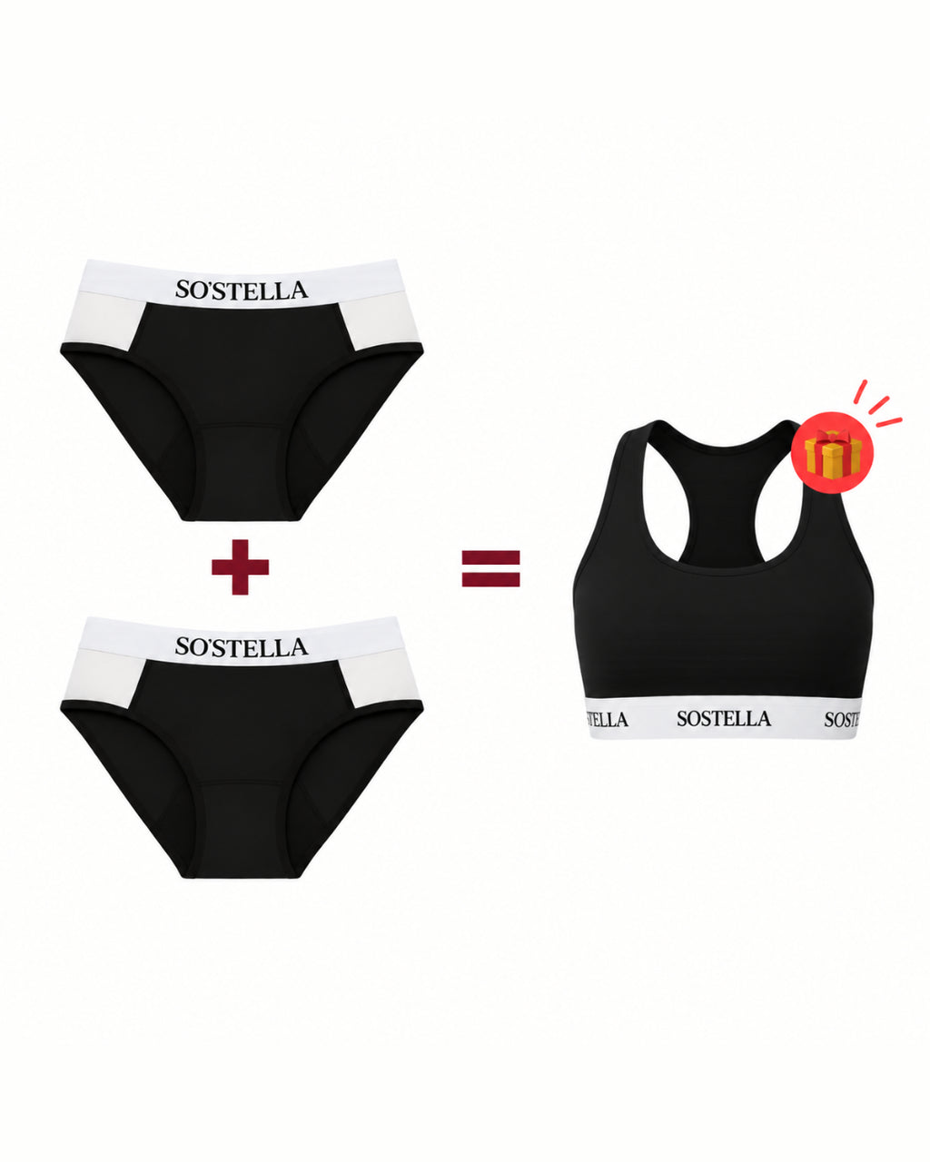 2 culottes menstruelles sport = 1 brassière offerte