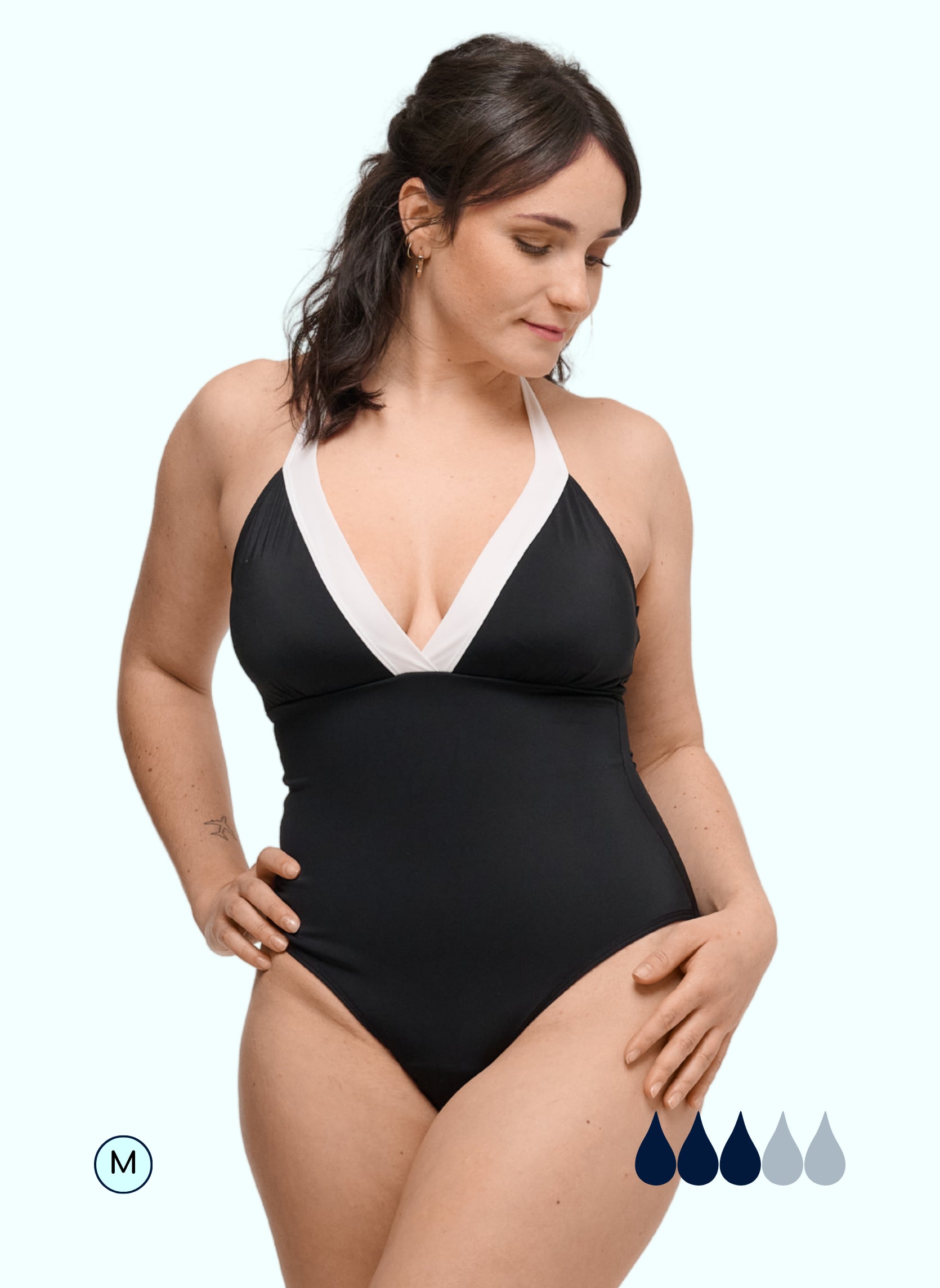 maillot de bain menstruel 1 pièce noeud