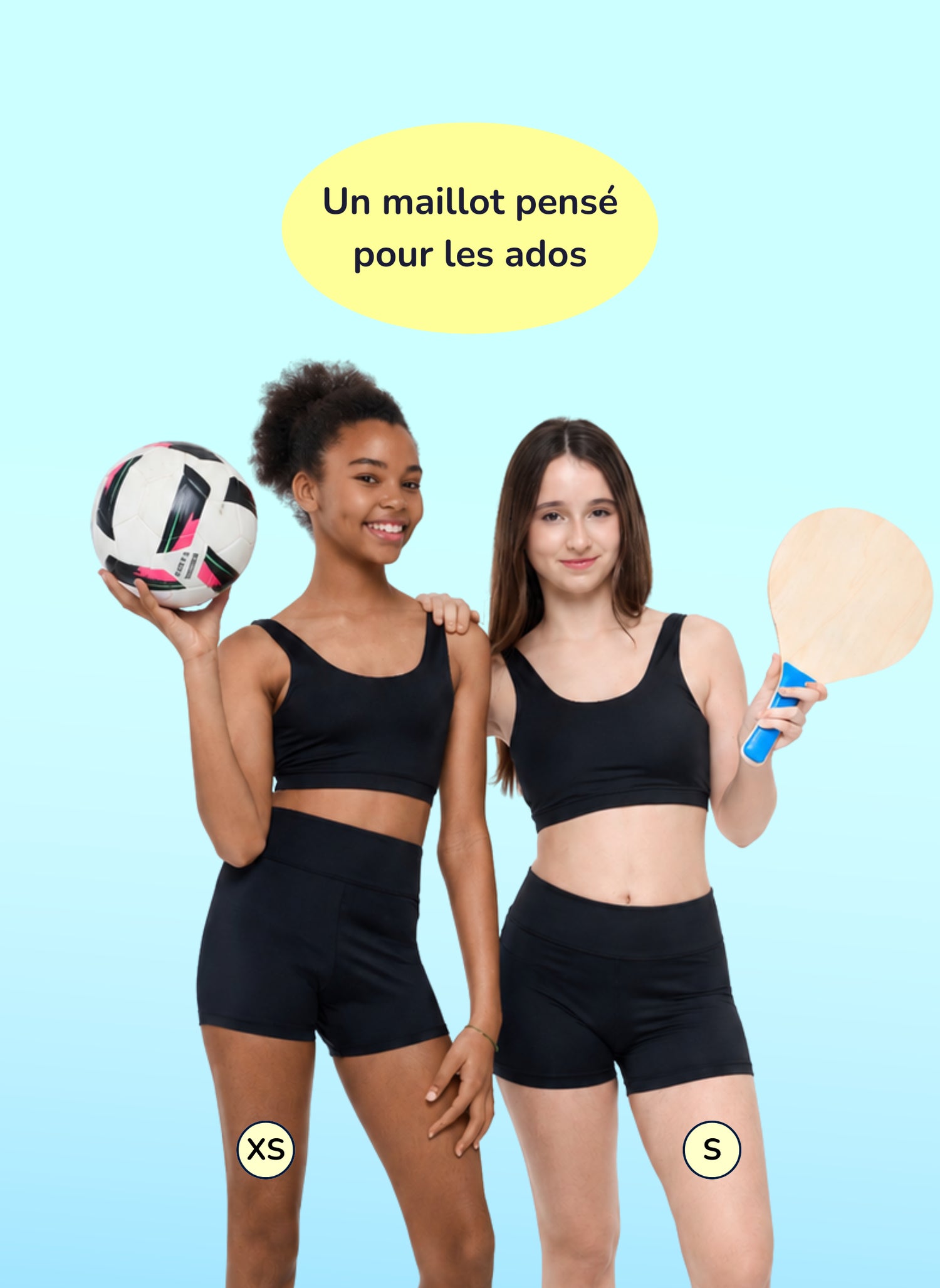 Black heavy-flow period shorty for teens - Alia | Sorio®