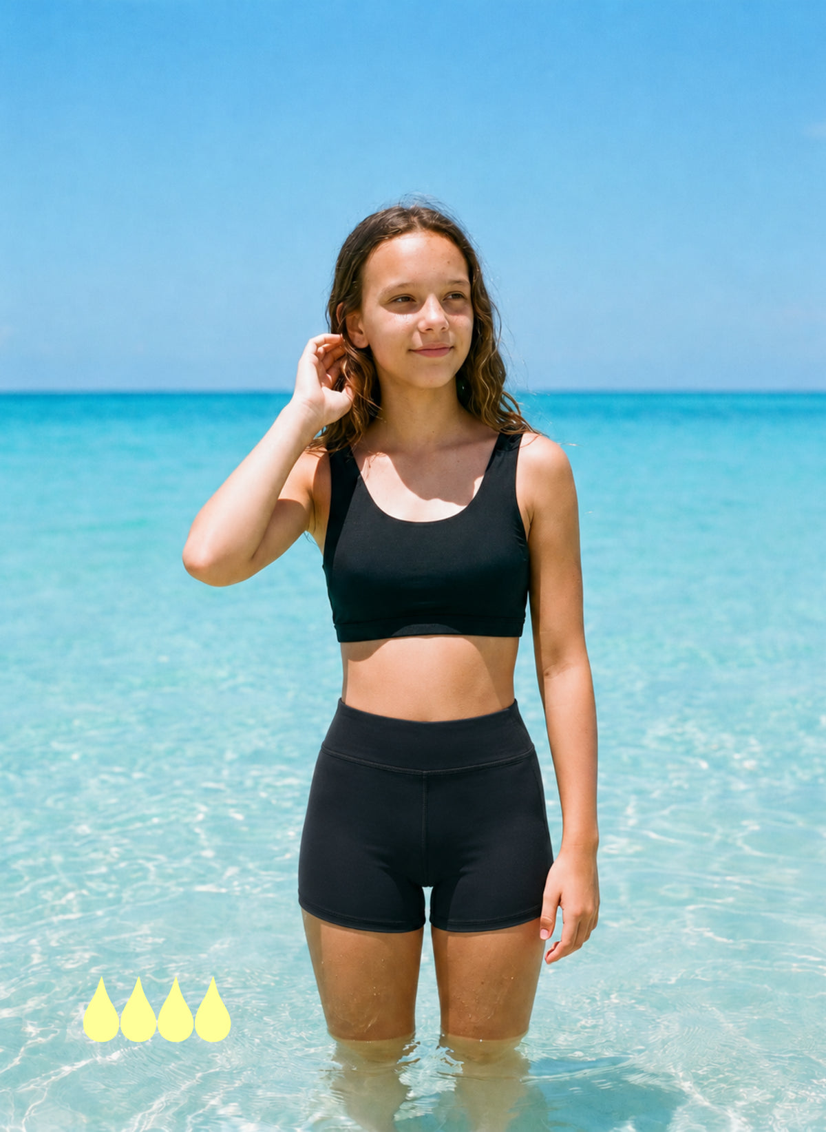 Shorty de bain Menstruel flux abondant pour ado noir - Alia | Sorio®