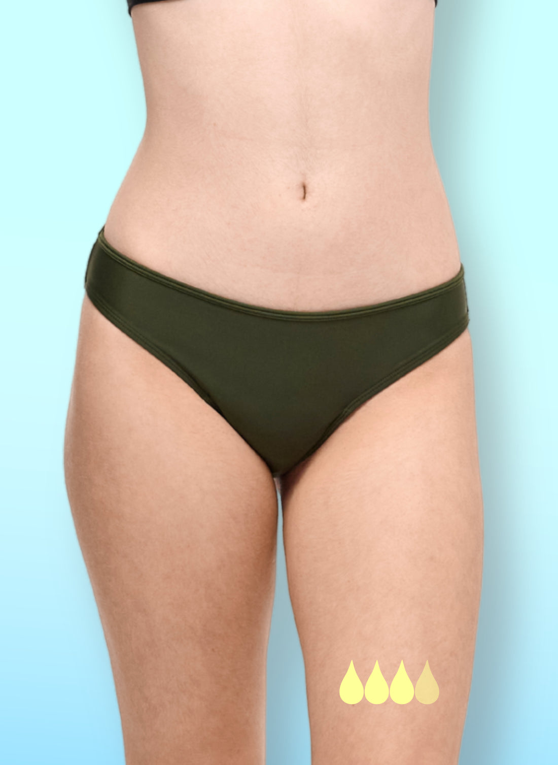 Eva Kaki - Bas de maillot de bain menstruel pour ados | Sorio®