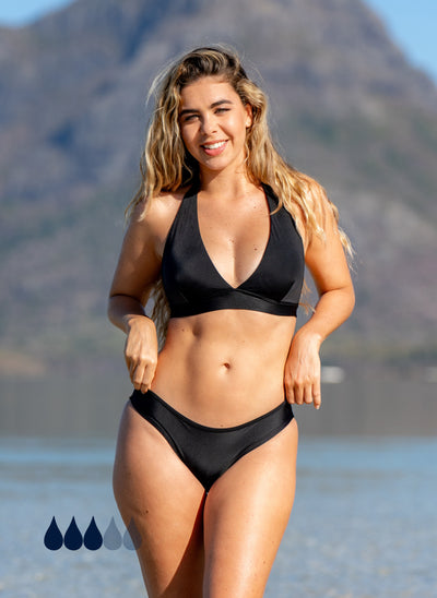 bas de maillot menstruel femme plage noir