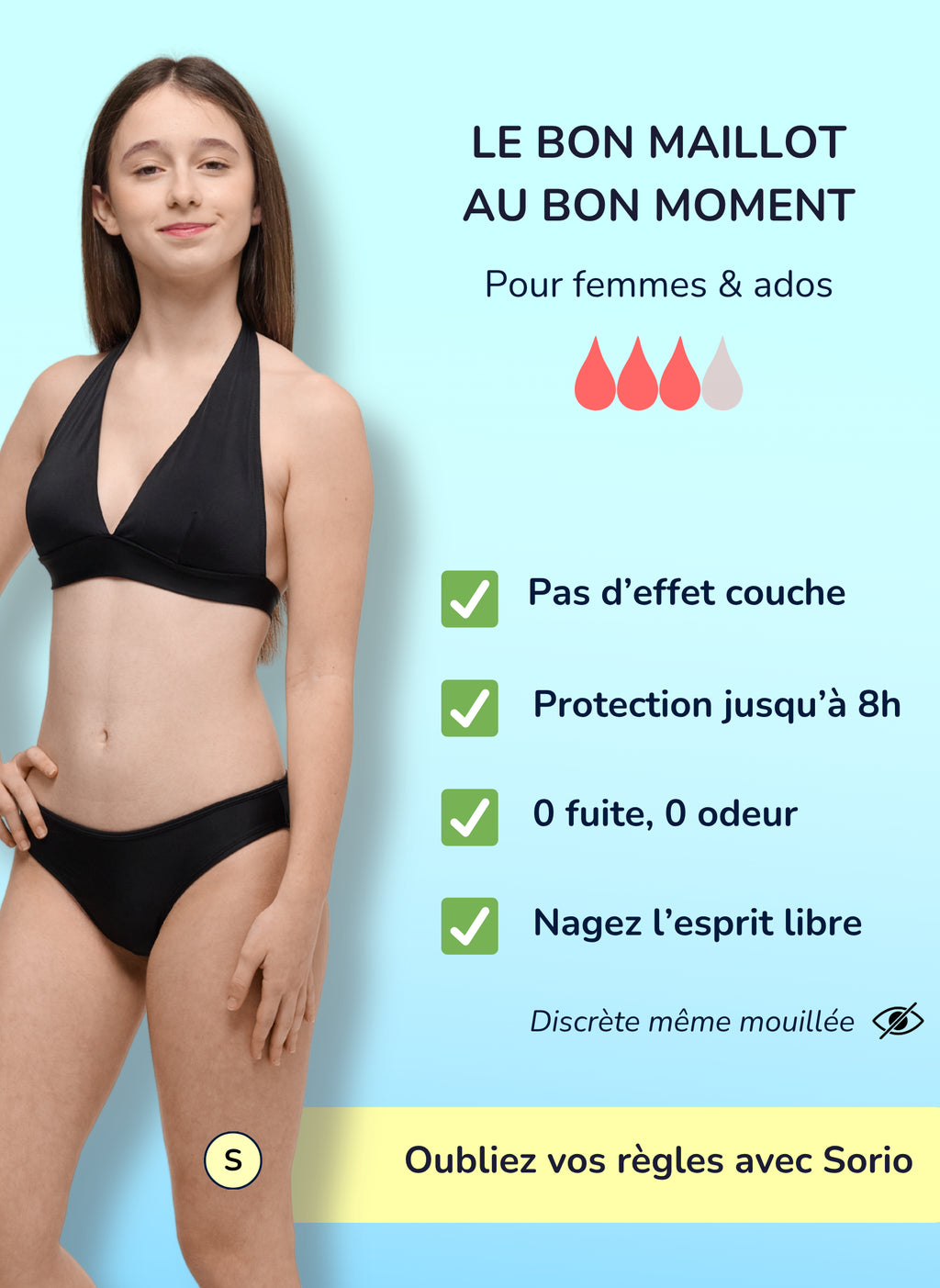 Ensemble maillot de bain Menstruel Ado EVA flux moyen + LYA