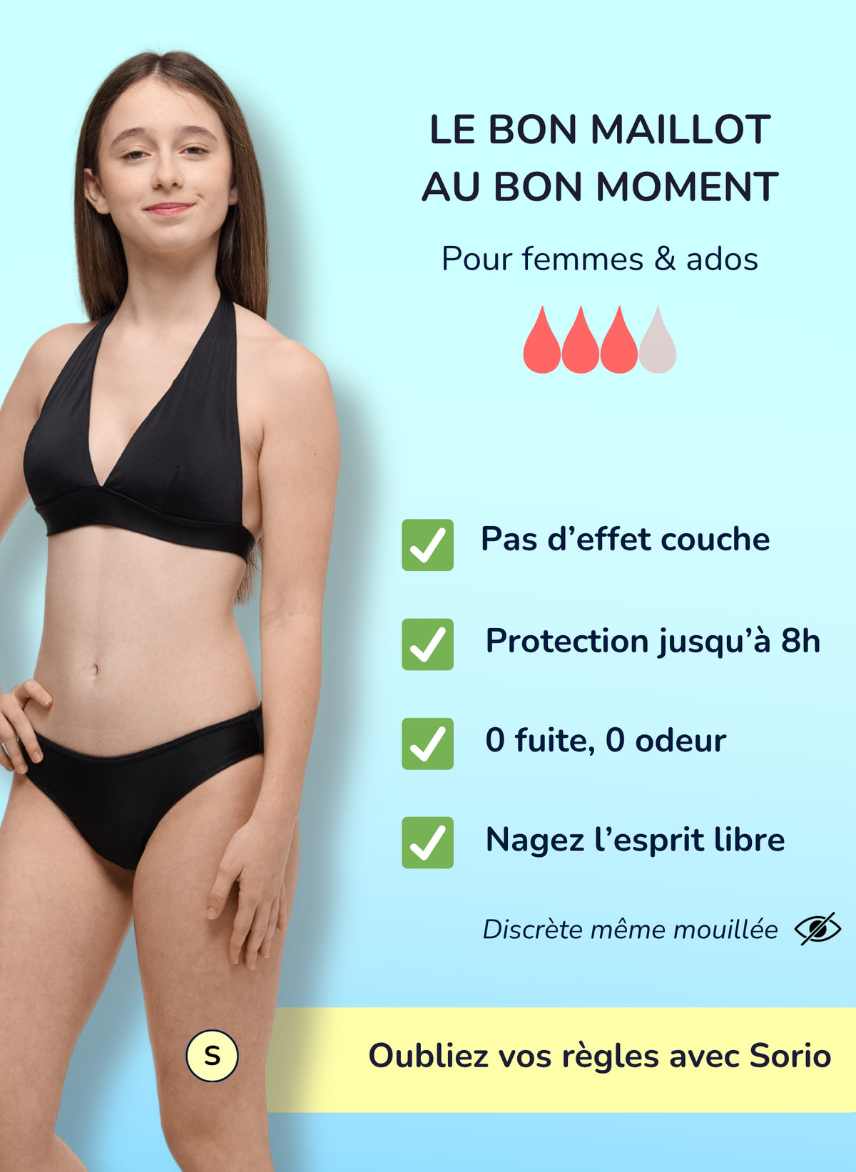 Ensemble maillot de bain Menstruel Ado EVA flux moyen + LYA