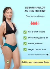 Slip bikini mestruale per adolescenti - Eva verde | Sorio®