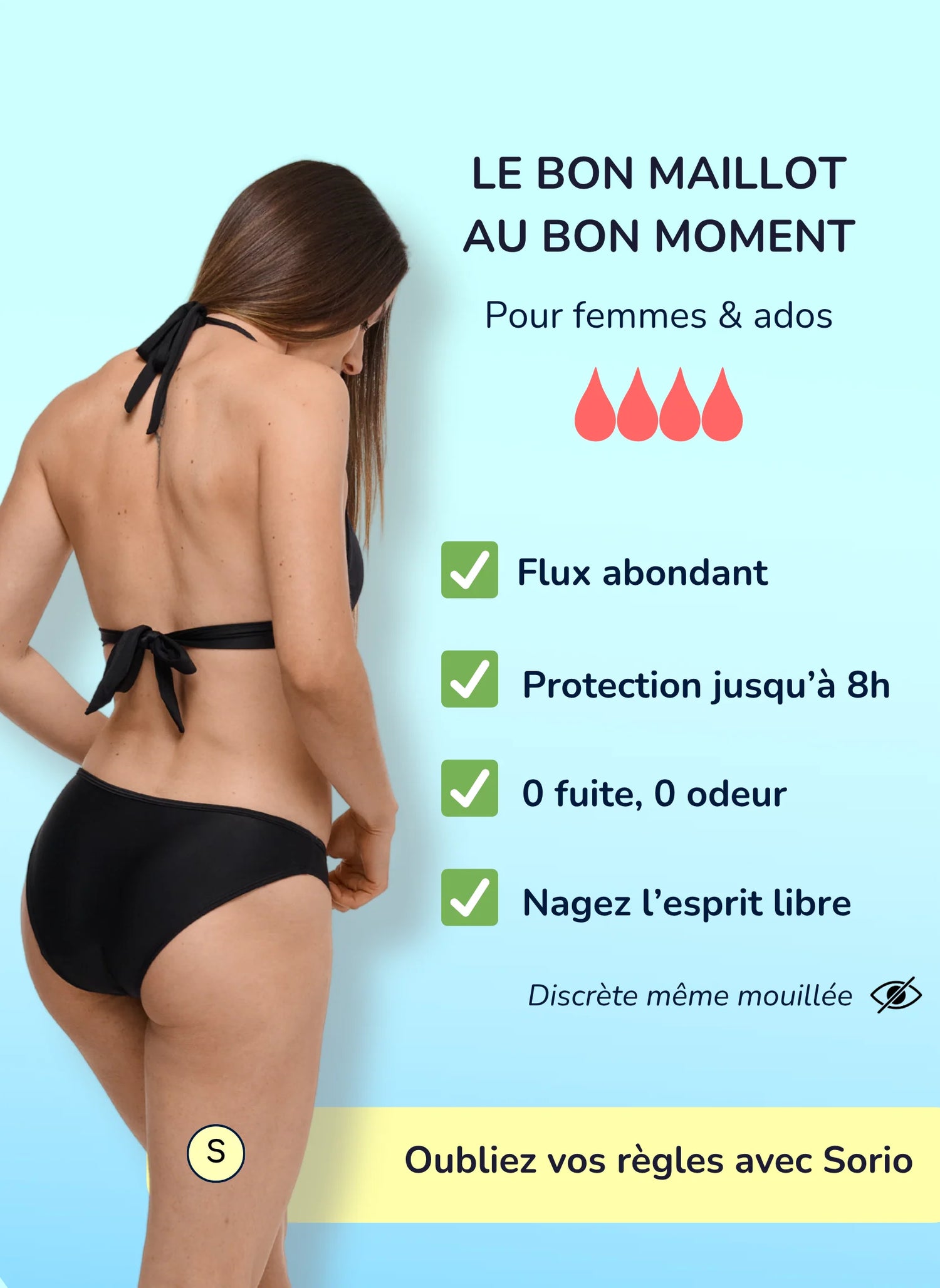 Bénéfices du maillot menstruel Eva : 0 fuite, 0 odeur, 8 h d&