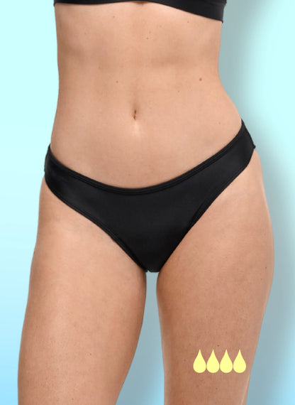 Zoom sur le bas de maillot de bain menstruel Eva flux abondant
