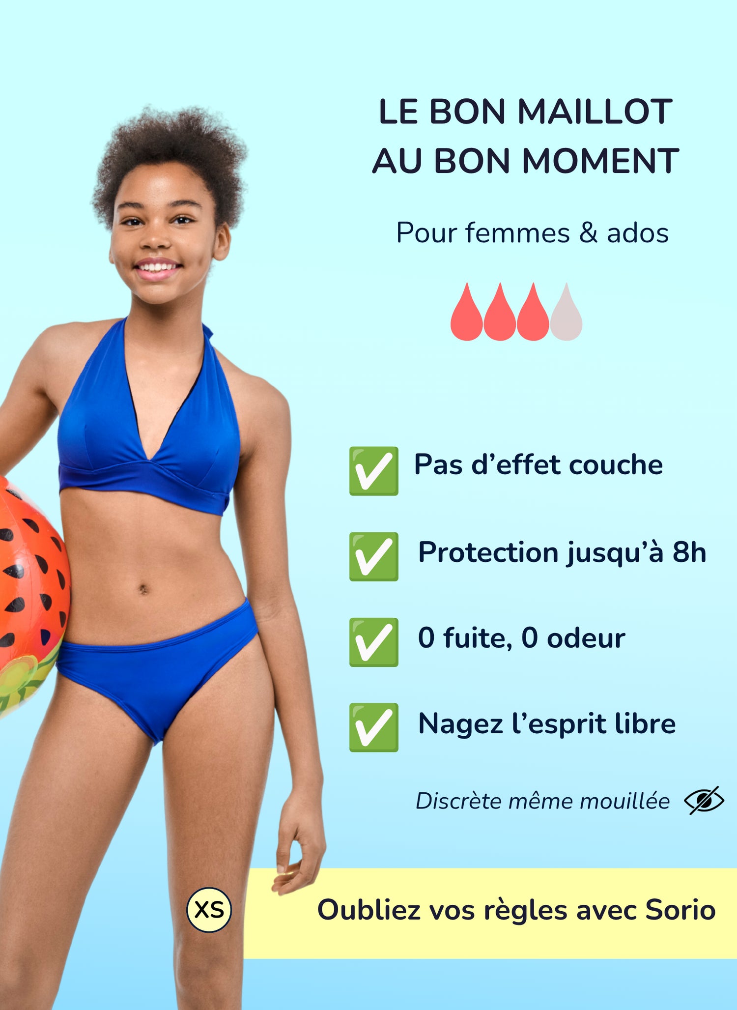 Blue teen period swimwear set EVA medium flow + LYA