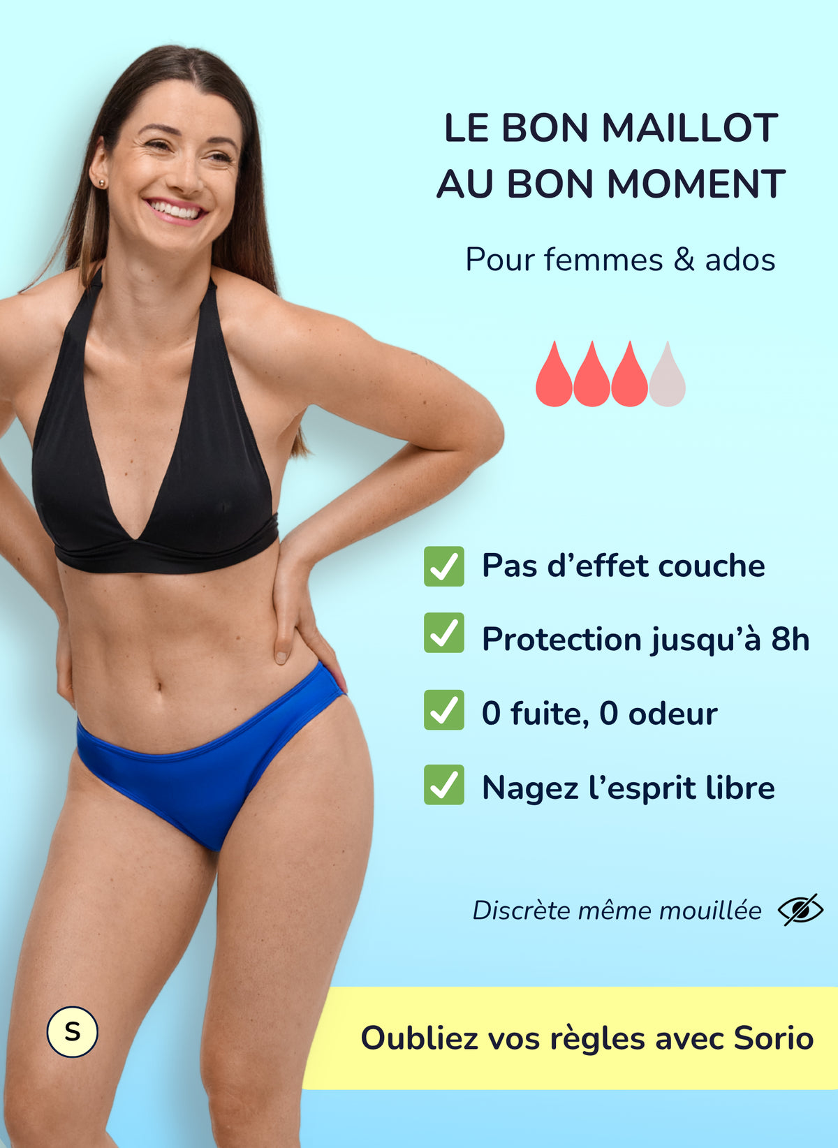Eva Blue - Period Swim Bottom | Sorio®