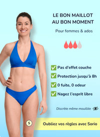 Set blu – costume da bagno mestruale da donna EVA per flusso medio + LYA