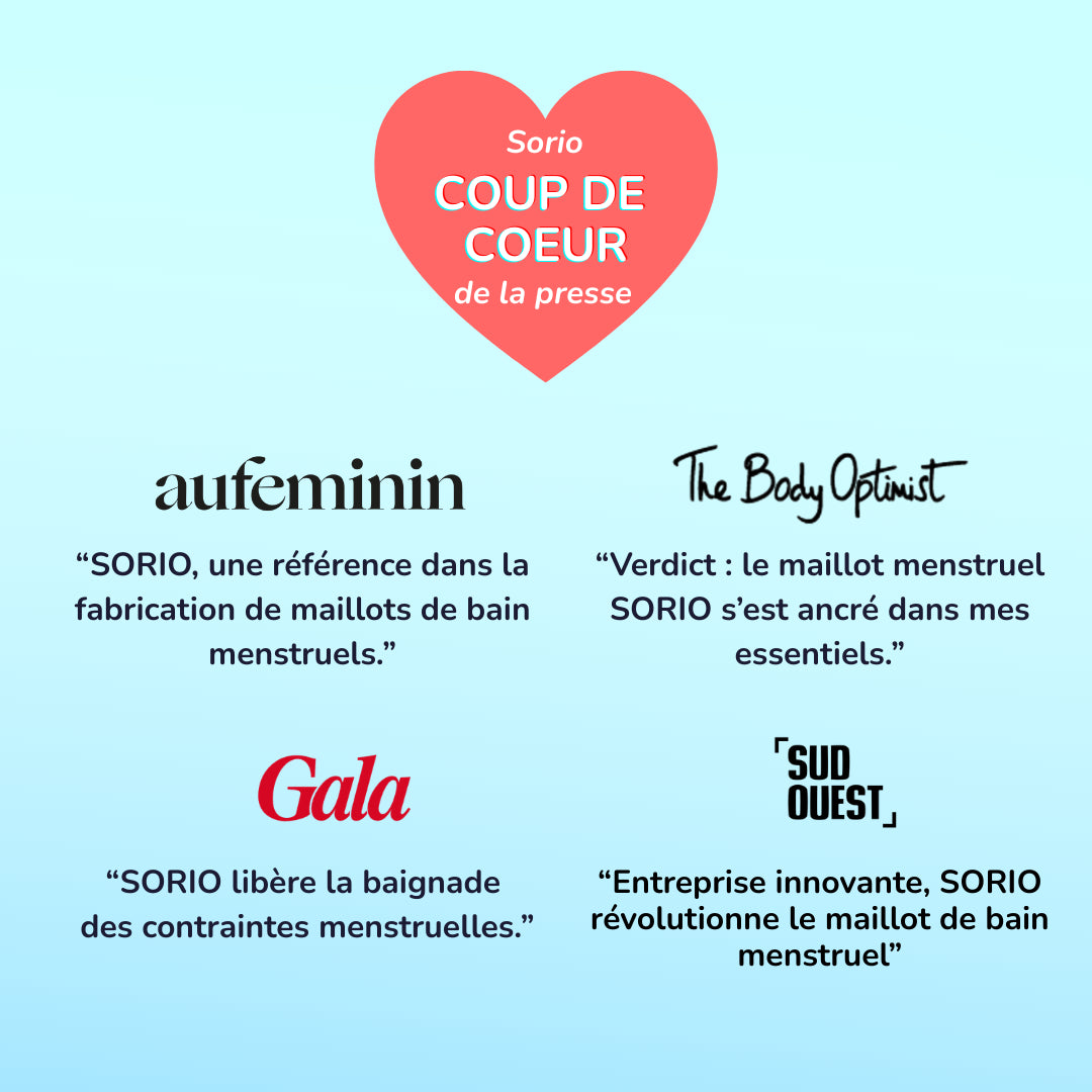 presse bas de maillot de bain menstruel bleu