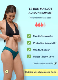 Bas de maillot de bain menstruel - Eva vert | Sorio®