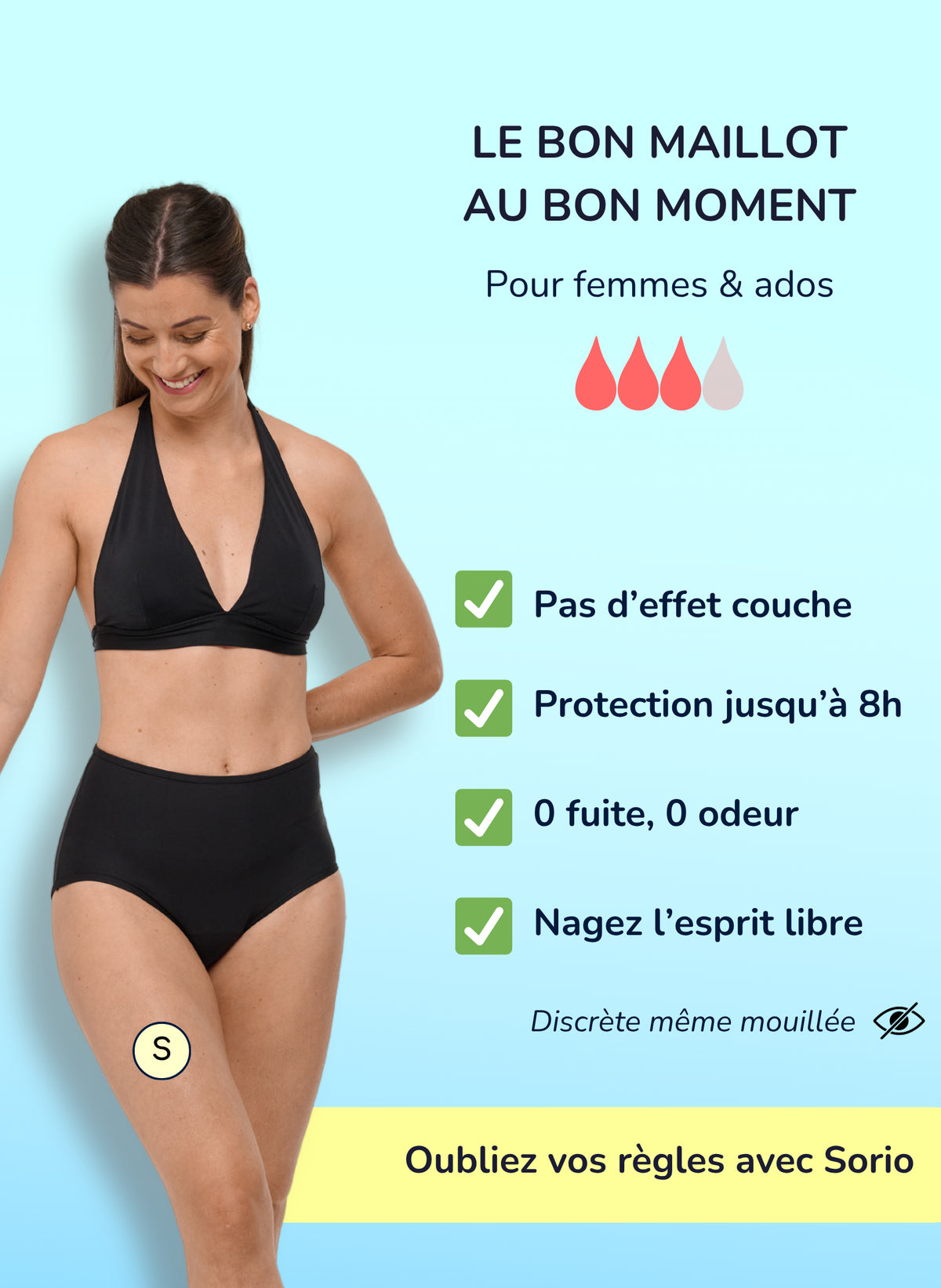 Naya - High-Waisted Period Swim Bottoms | Sorio®
