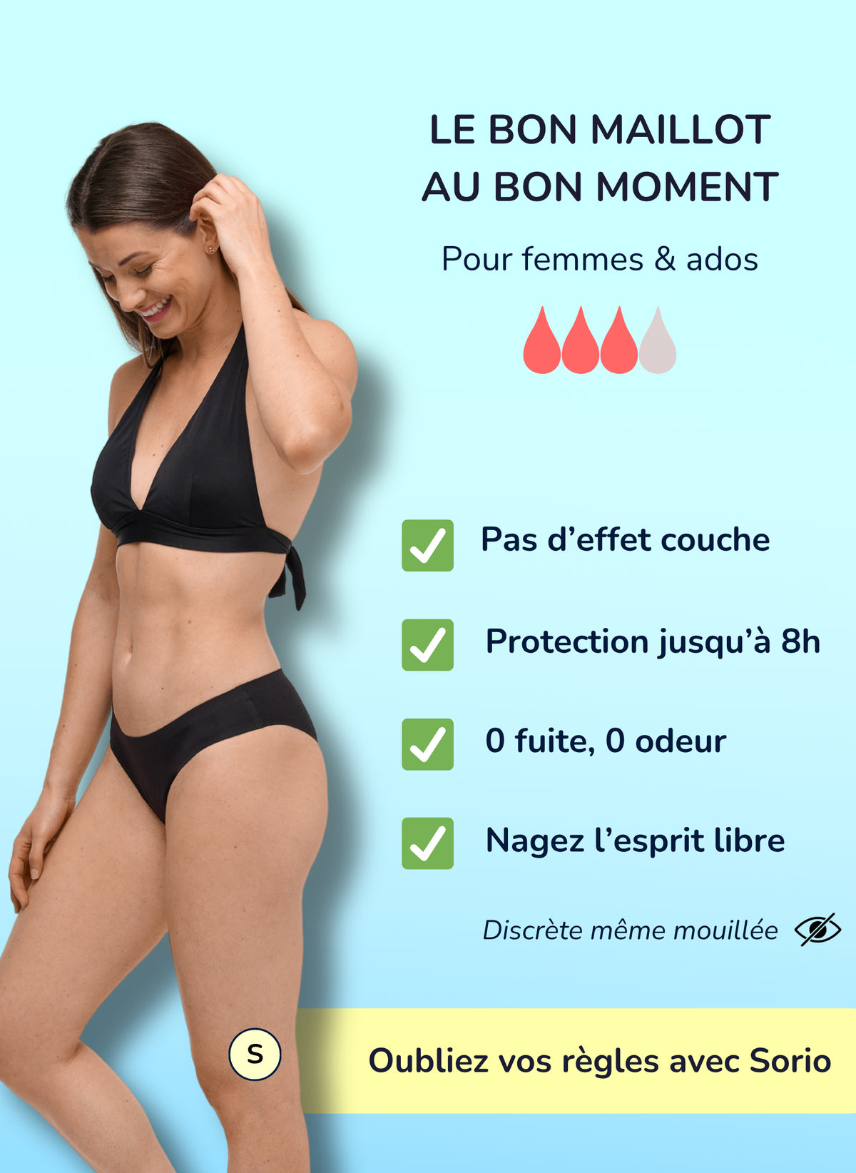 Nina - Seamless Period Swim Bottoms | Sorio®