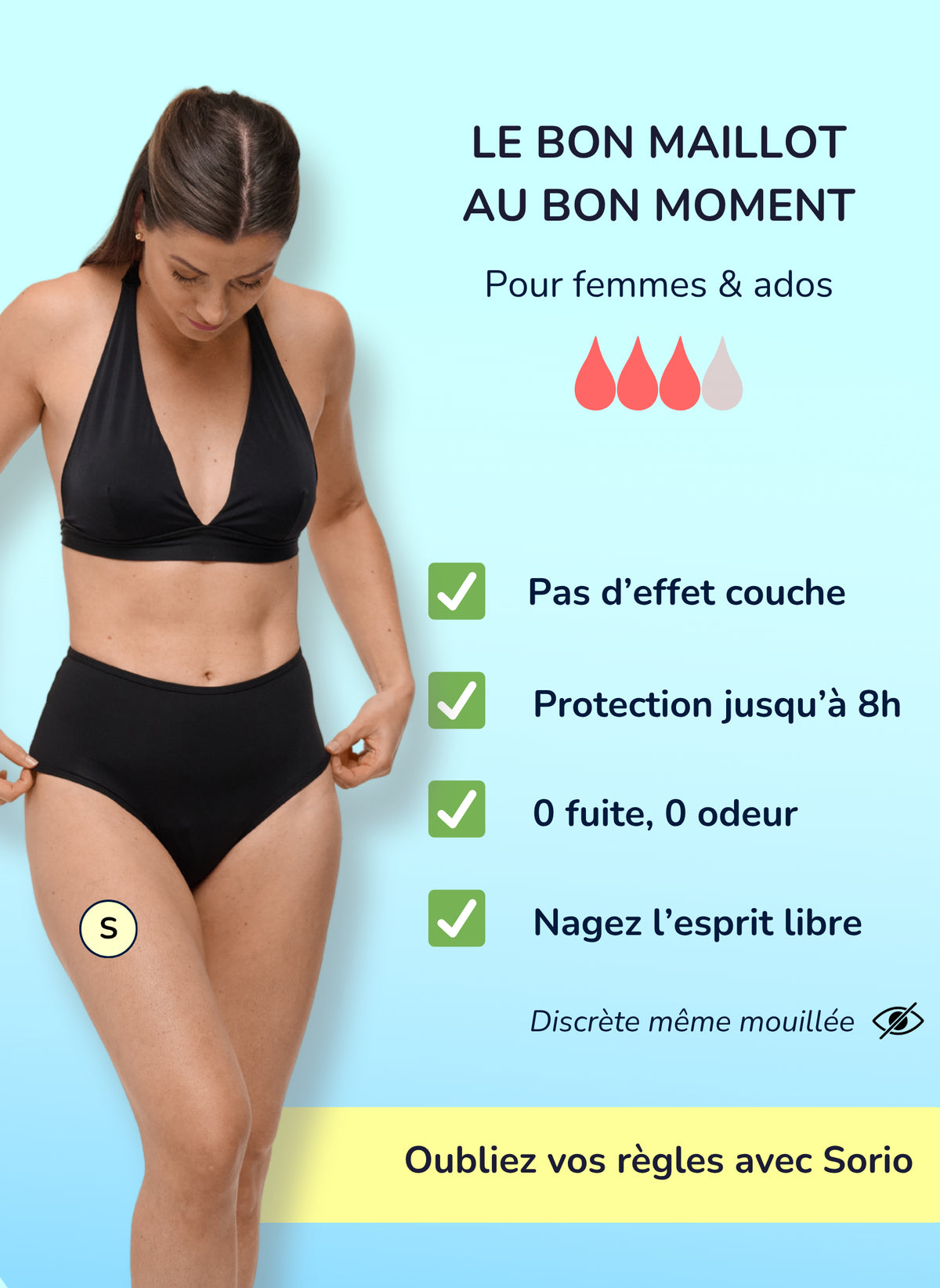 Nola - High-Waisted Period Swim Bottoms | Sorio®