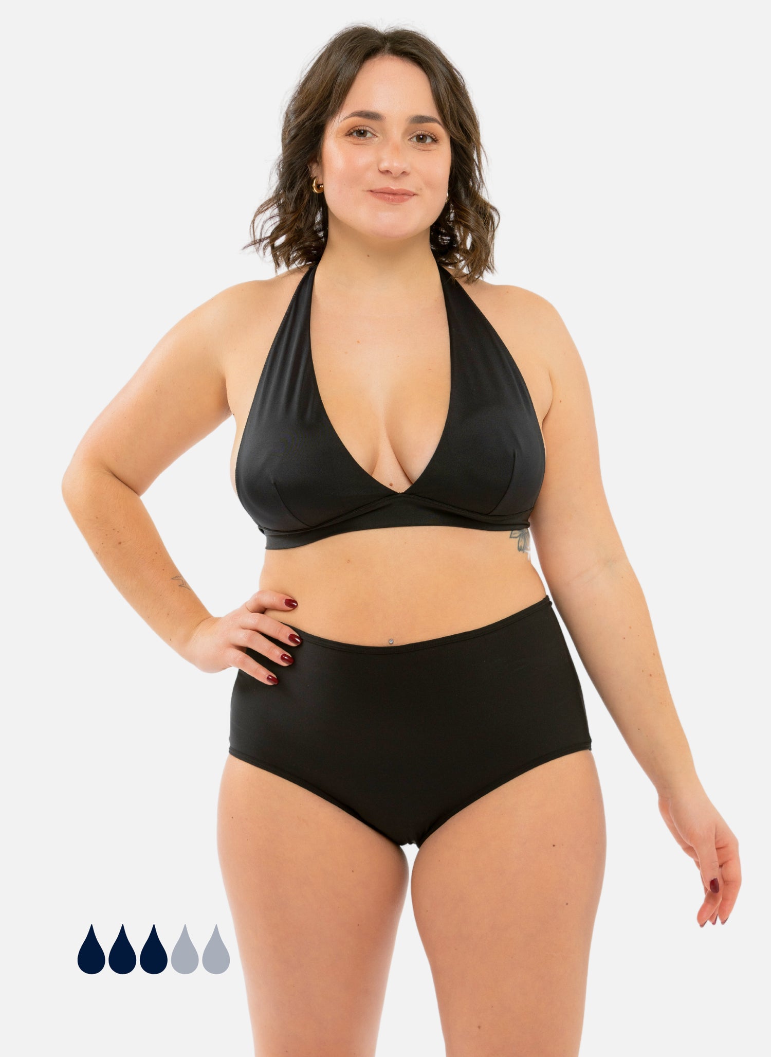 Bas de maillot de bain menstruel taille haute Naya
