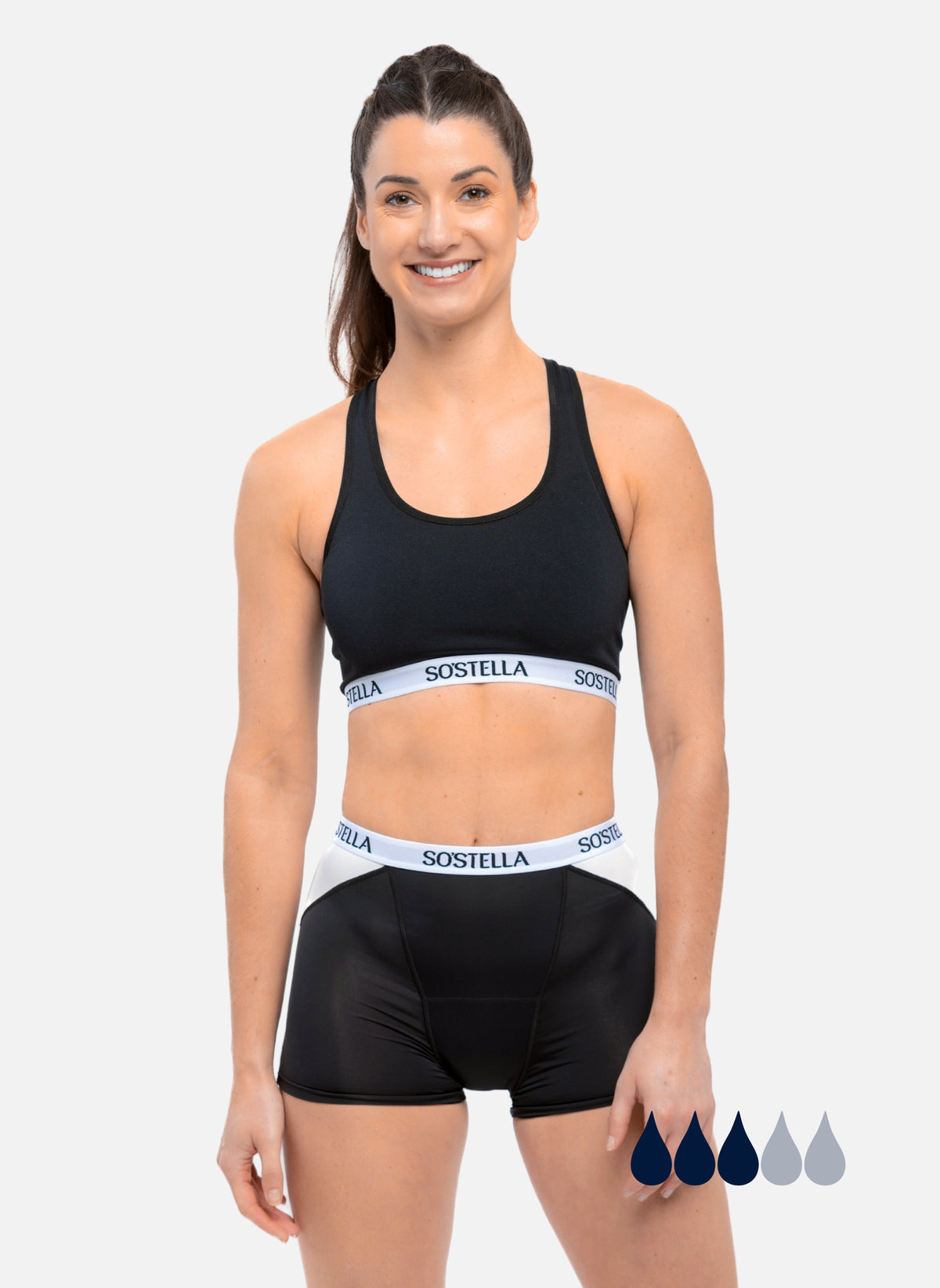 front view of women's period sports boxer