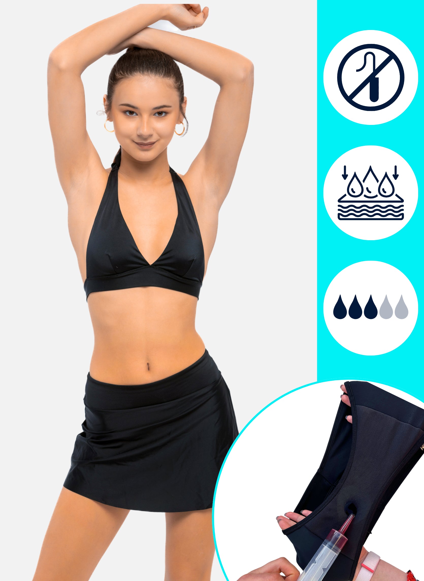 Jupette de bain Maillot Menstruel integre Aria Sorio