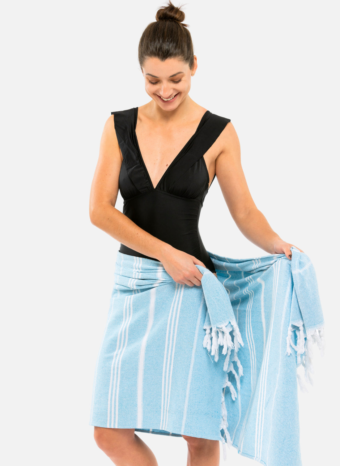 Fouta de playa 100% algodón - Azul | Sorio®