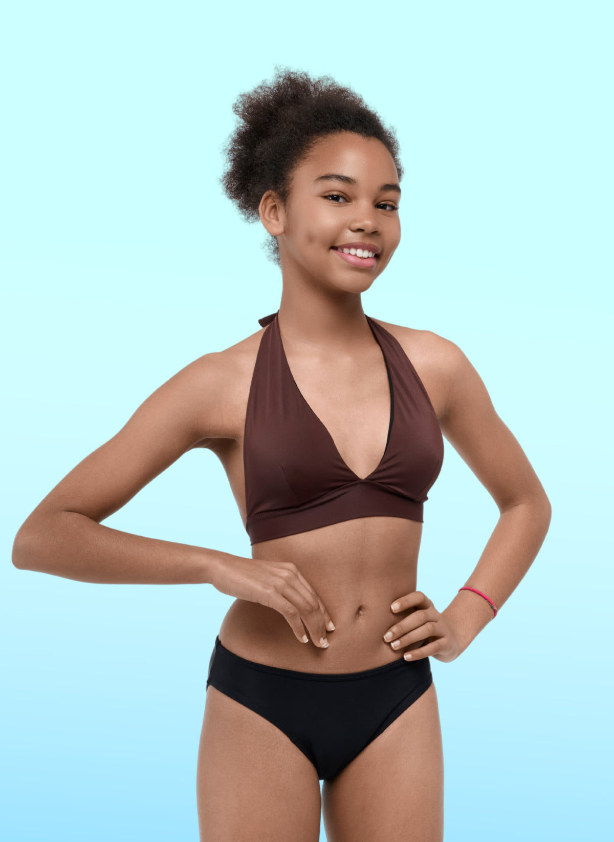 Parte de arriba de bikini para adolescentes - Lya Marrón | Sorio®