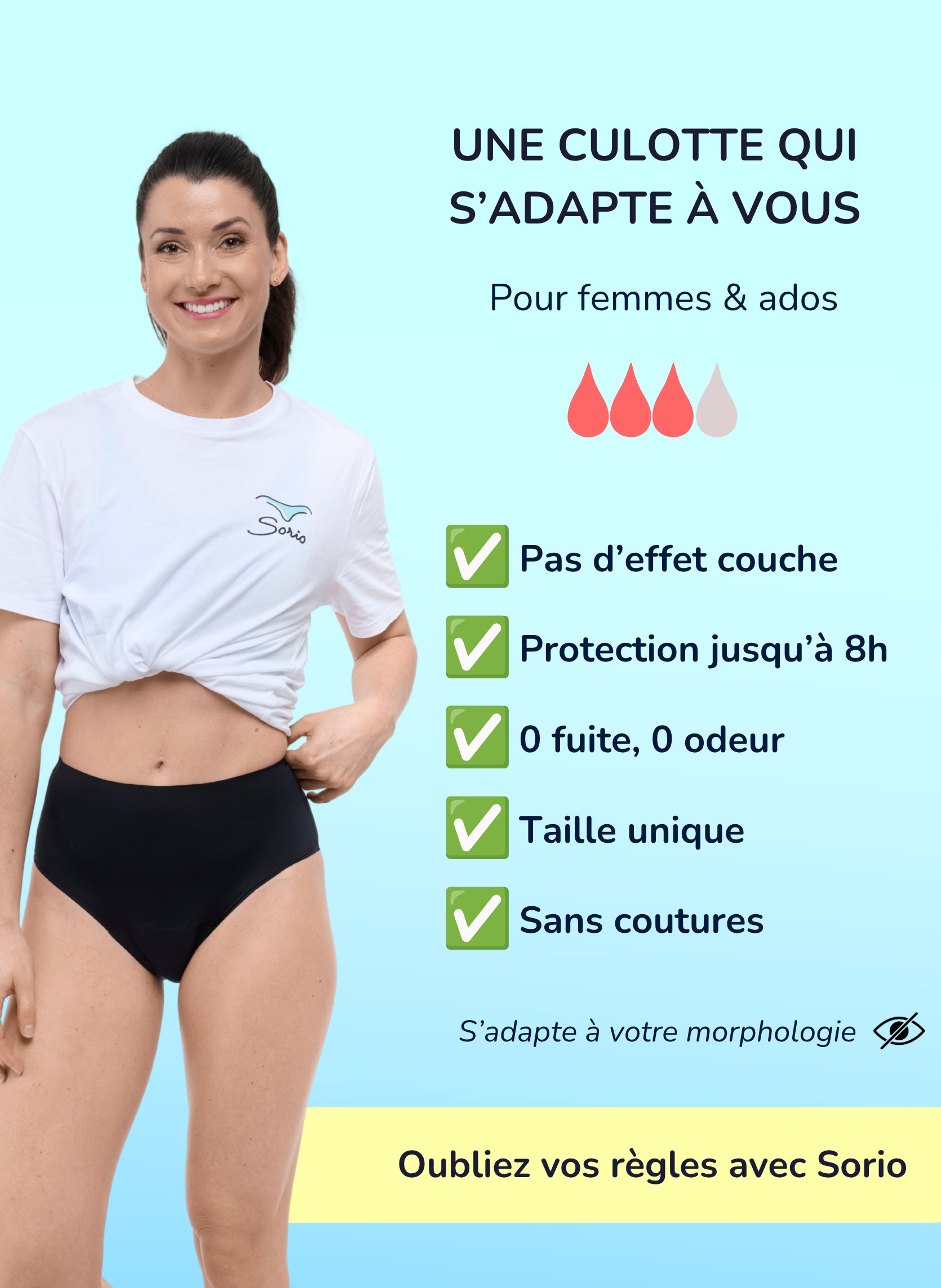 Jenna - Culotte menstruelle One Size | Sorio®