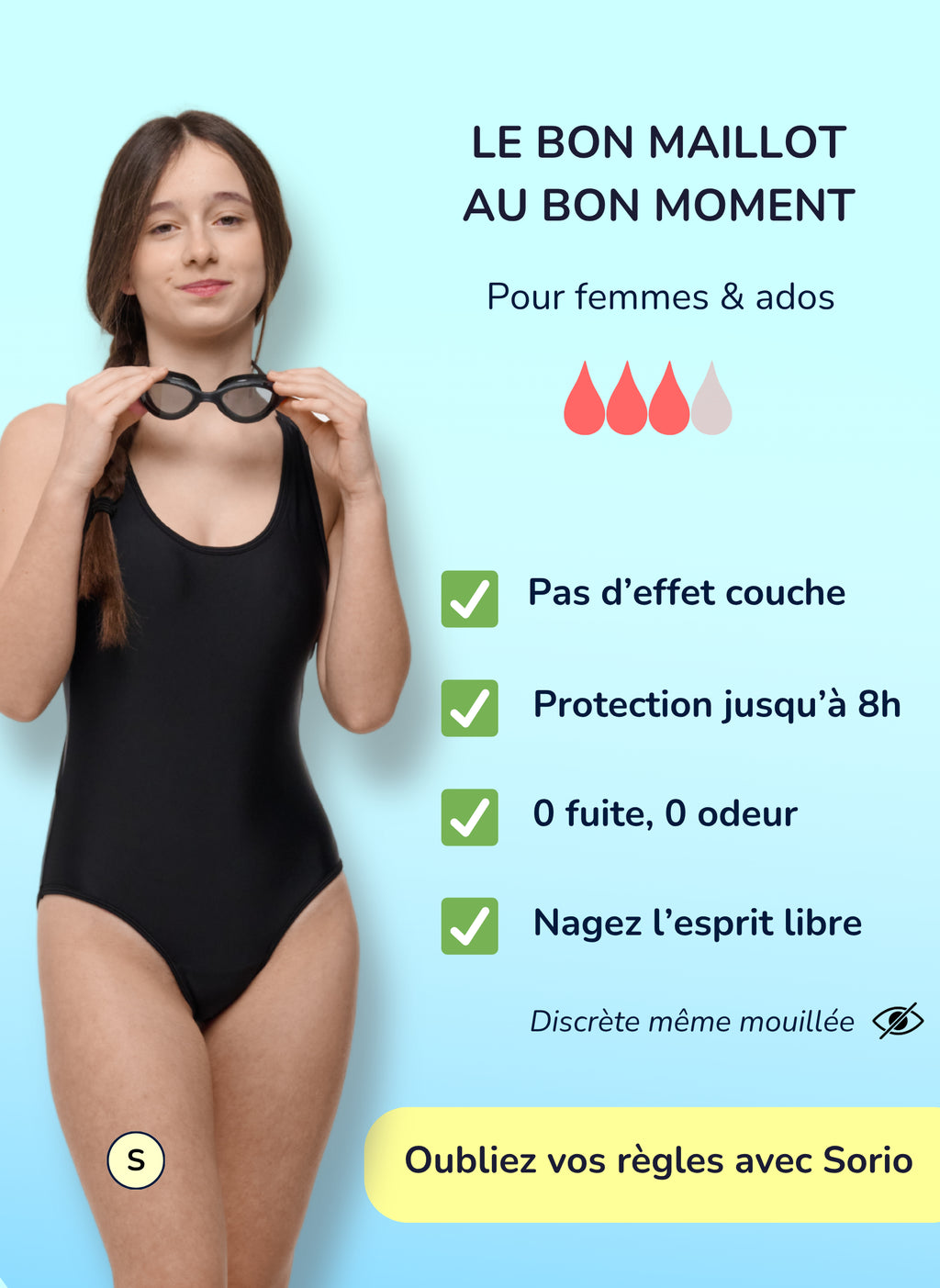 Lola - Teen Period Swimwear for Swimming | Sorio®