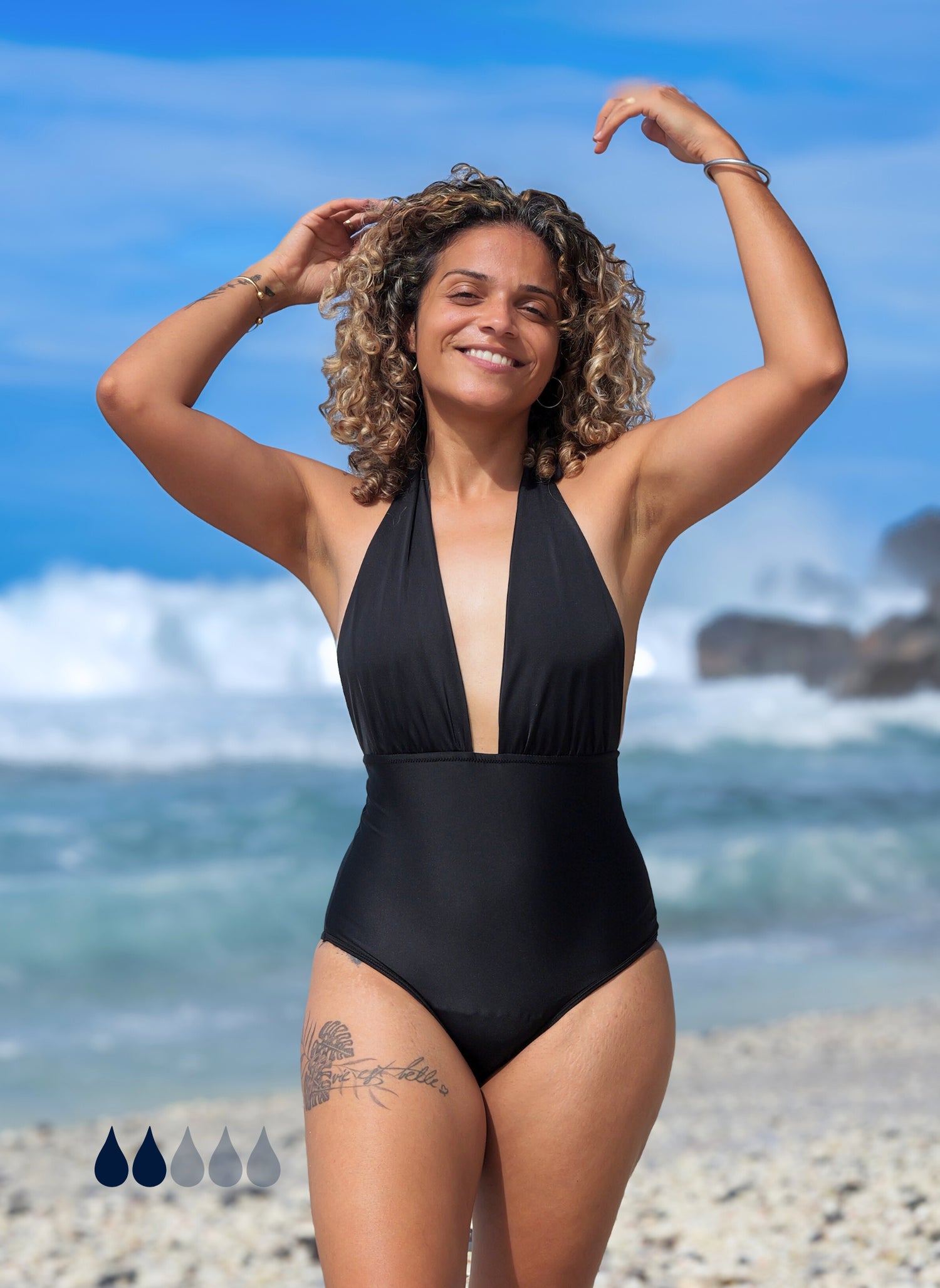 Sorio Maillot de bain 1 piece dos nu menstruel Lila