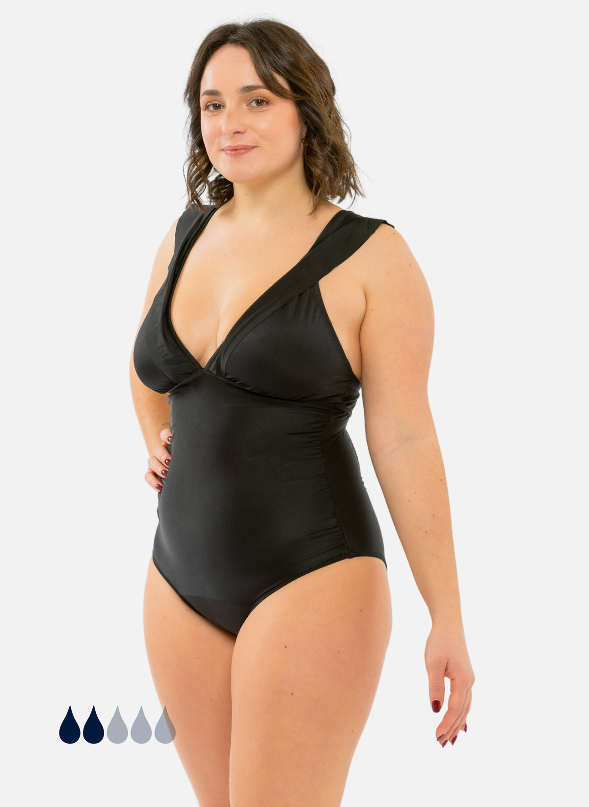 SORIO Maillot De Bain Menstruel 1 Pièce Femme & Ado - Stella, Bretelles Ajustables, Flux Léger à Modéré