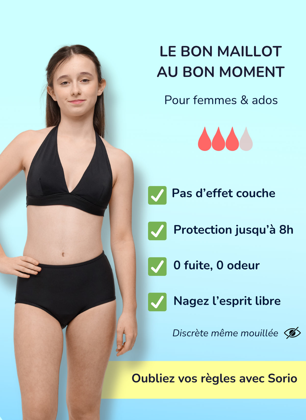Naya – High Waist Perioden Bikinihose für Teenager | Sorio®