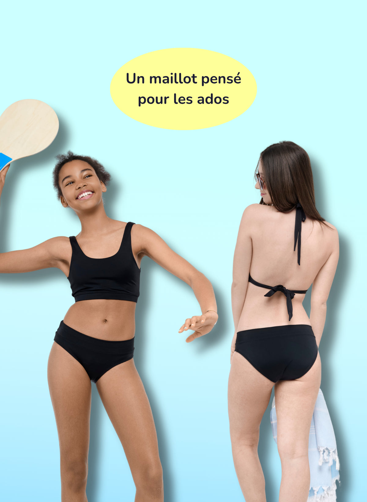 Set – Perioden-Badehose für Teenager ROSA bei mittlerer Blutung + LYA